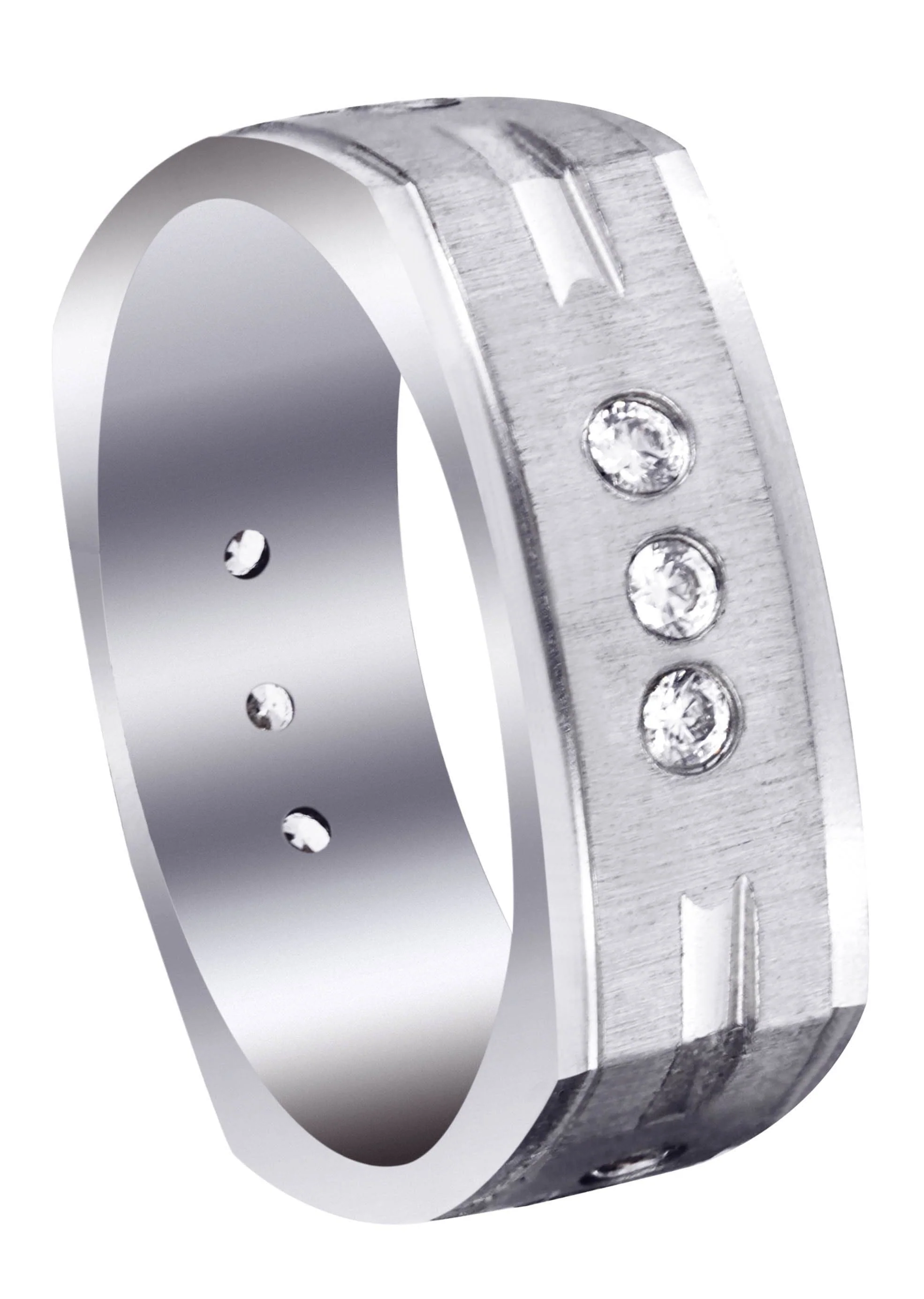 Diamond Mens Wedding Band | 0.36 Carats | Cross Satin Finish (Tyson)
