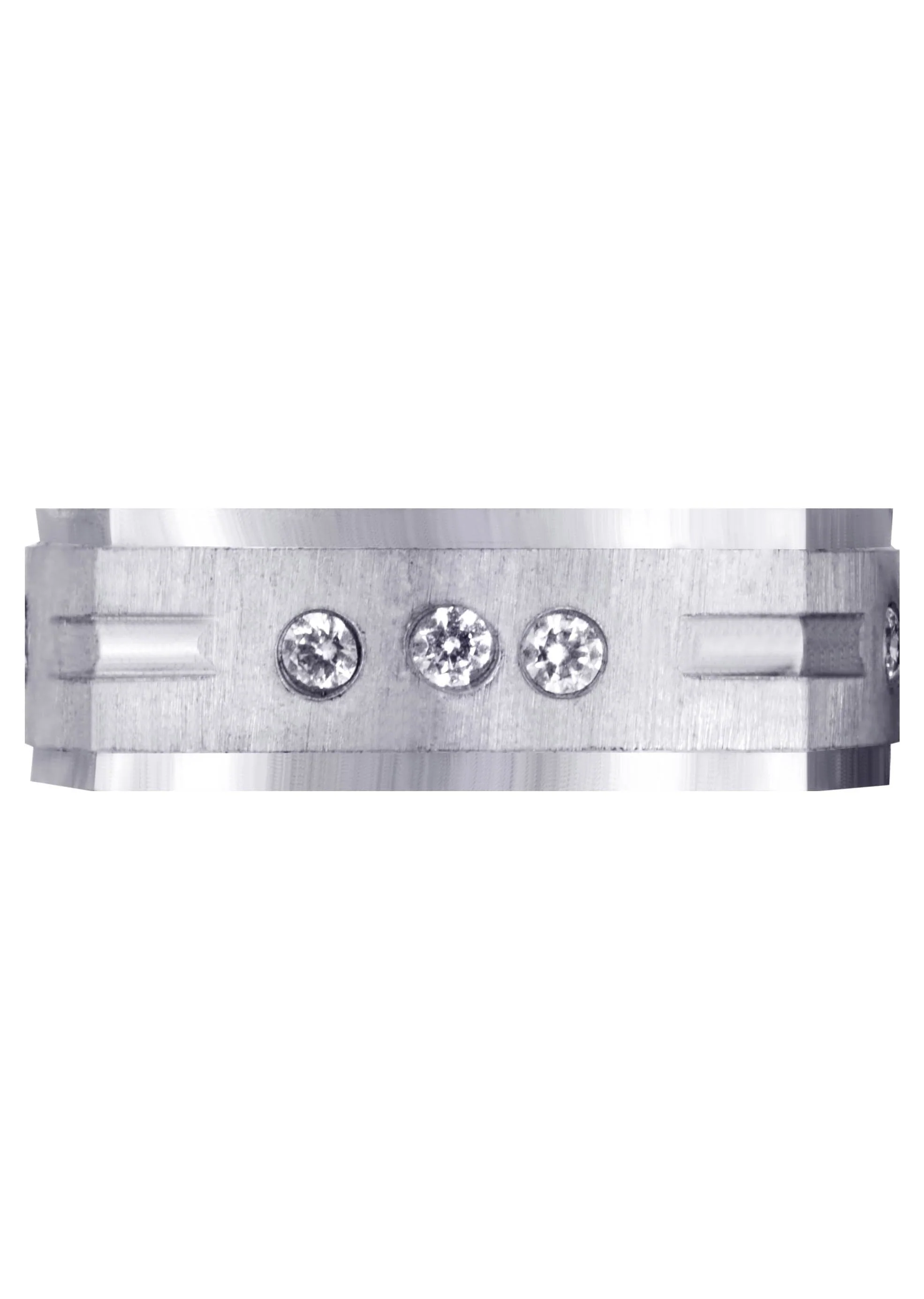 Diamond Mens Wedding Band | 0.36 Carats | Cross Satin Finish (Tyson) - Image 2