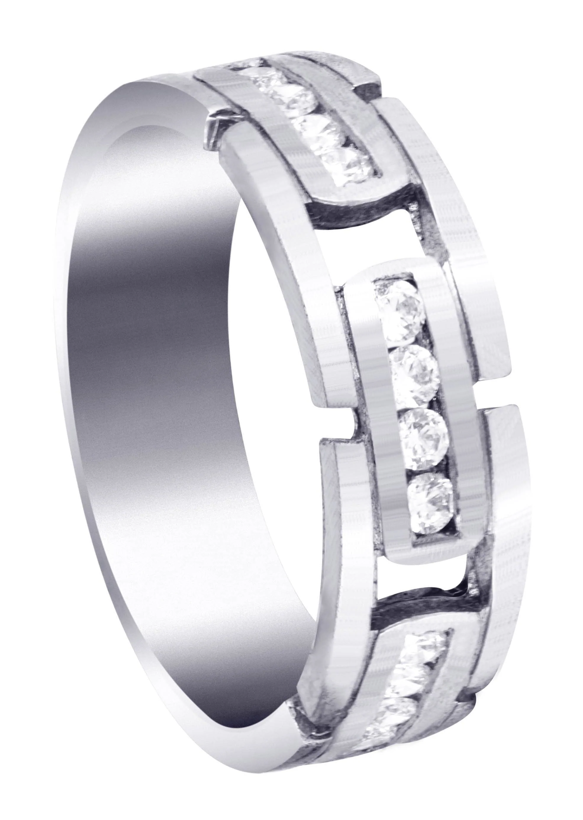Diamond Mens Wedding Band | 0.36 Carats | Satin Finish (Gregory)