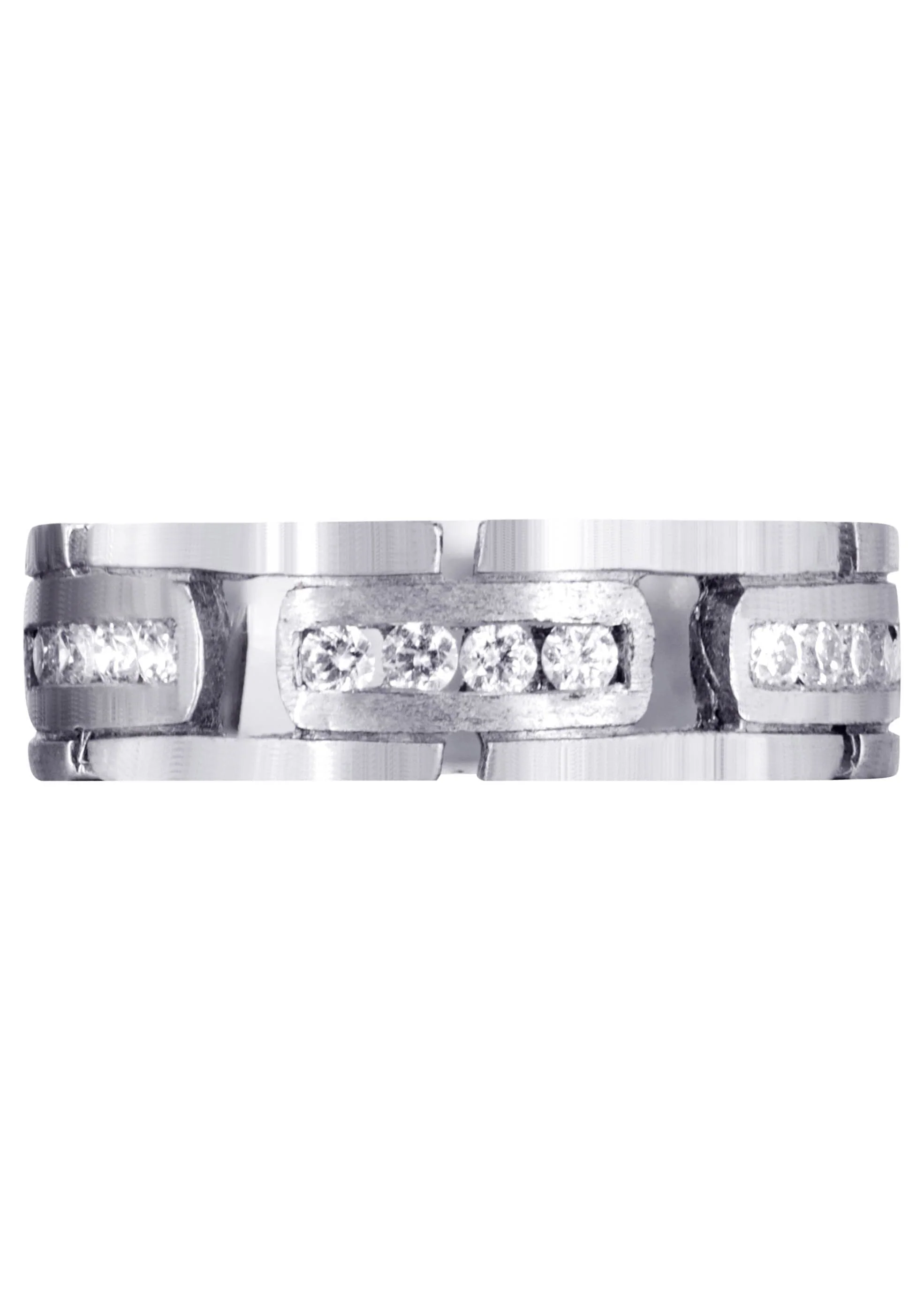 Diamond Mens Wedding Band | 0.36 Carats | Satin Finish (Gregory) - Image 2
