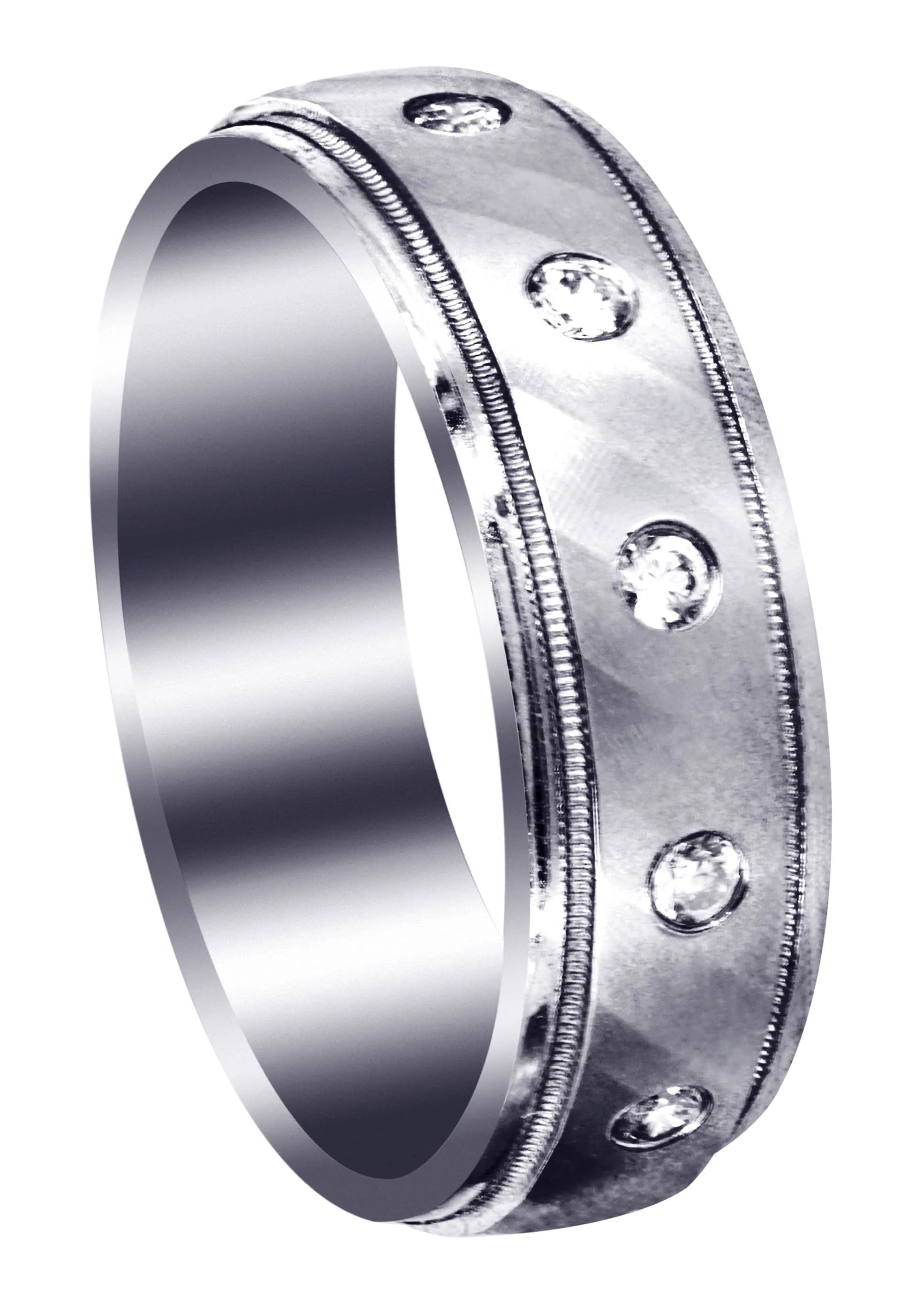 Diamond Mens Wedding Band | 0.36 Carats | Satin Finish (Desmond)