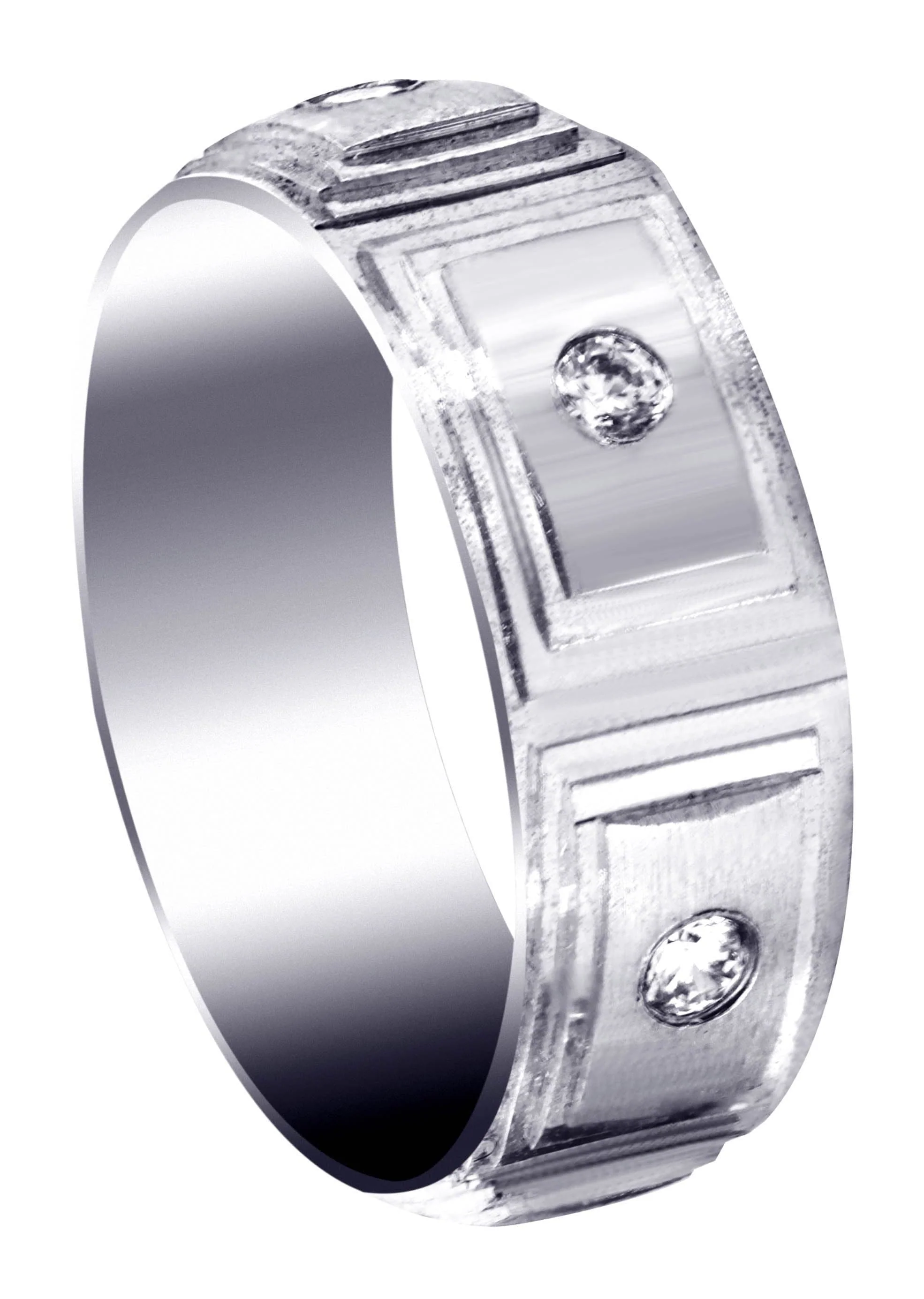 Diamond Mens Wedding Band | 0.36 Carats | Wire Matt Finish (Rafael)