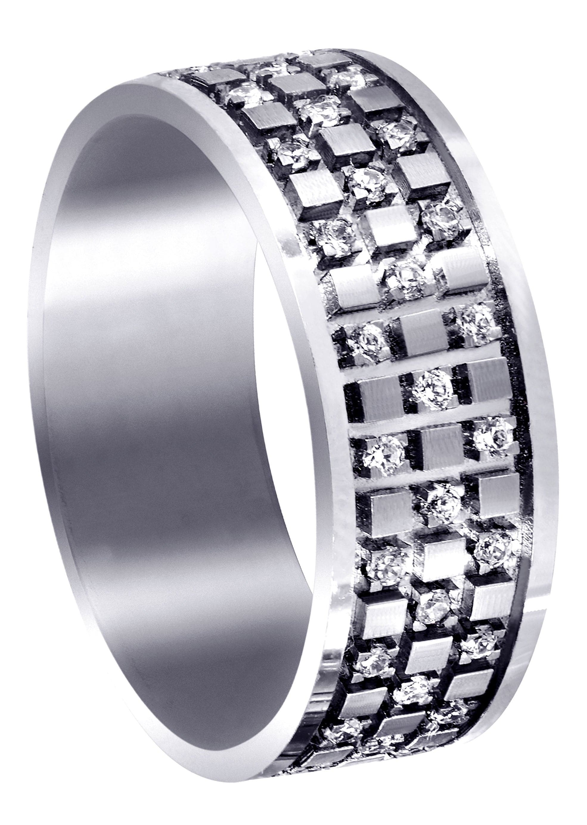 Diamond Unique Mens Wedding Band | 0.38 Carats | Satin Finish (Muhammad)
