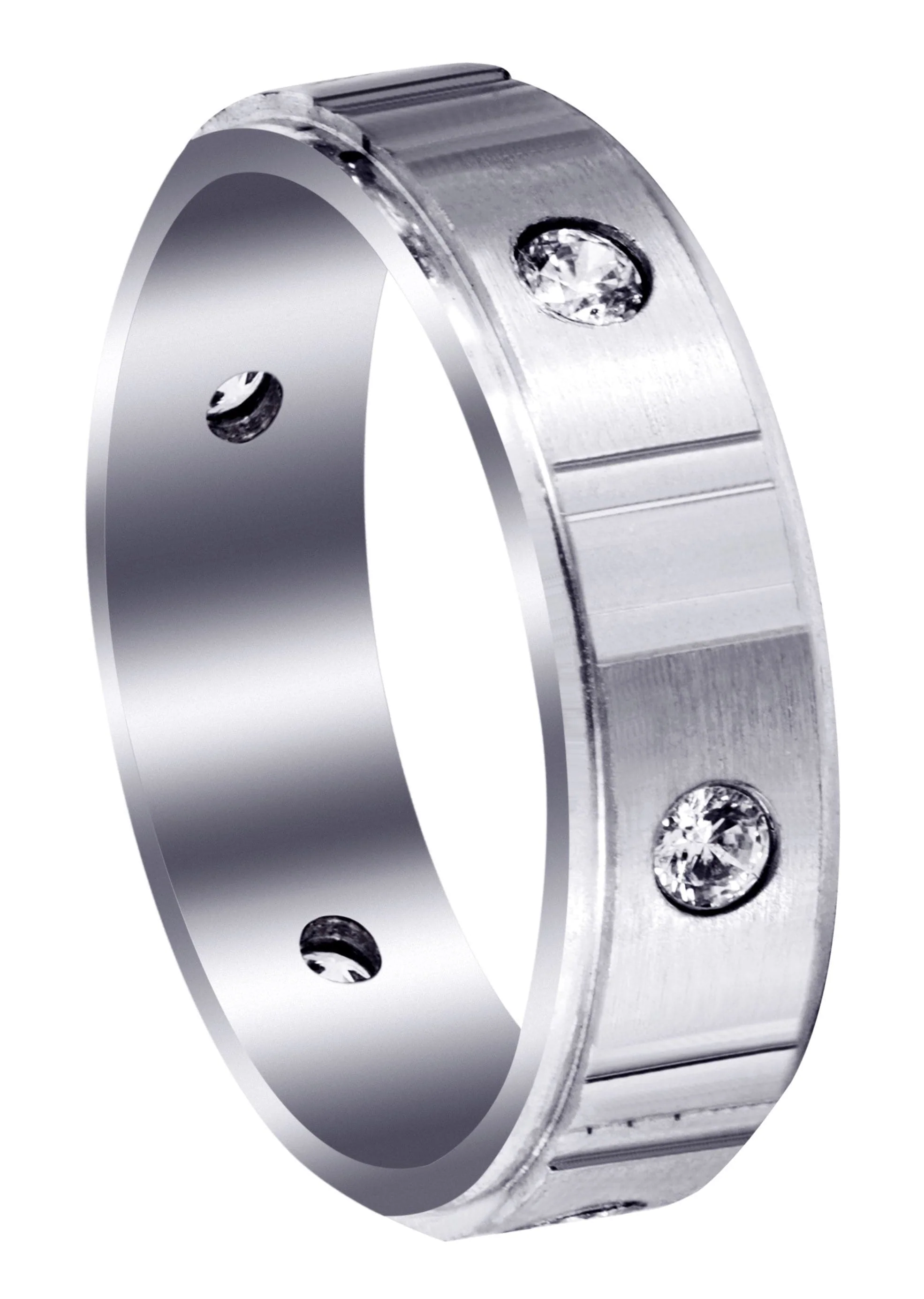 Diamond Mens Wedding Band | 0.42 Carats | Satin Finish (Noel)