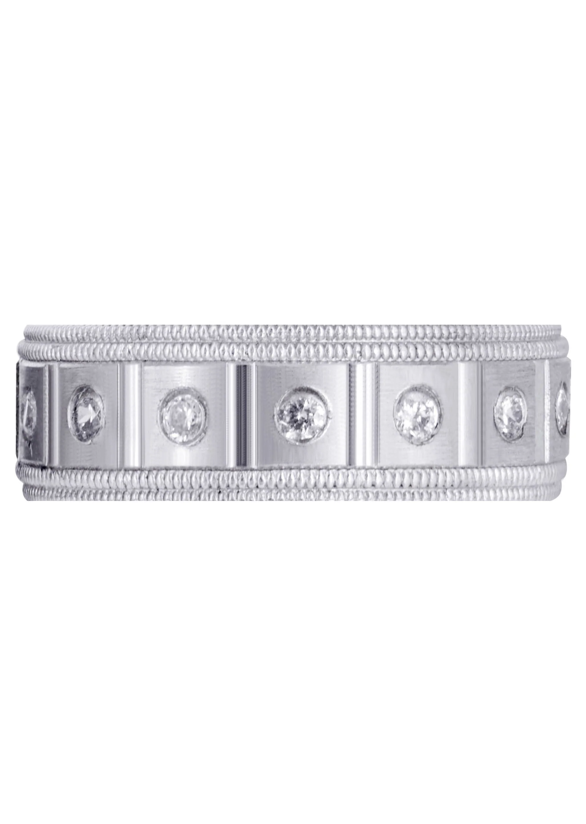 Diamond Mens Wedding Band | 0.45 Carats | Satin / High Polish Finish - Image 2