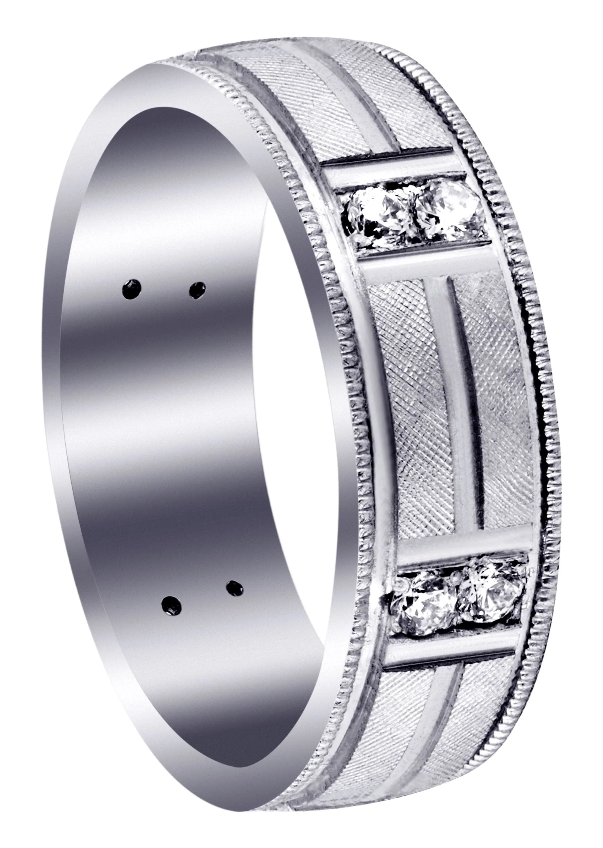 Diamond Mens Wedding Band | 0.48 Carats | Diamond Cut Finish (Derrick)