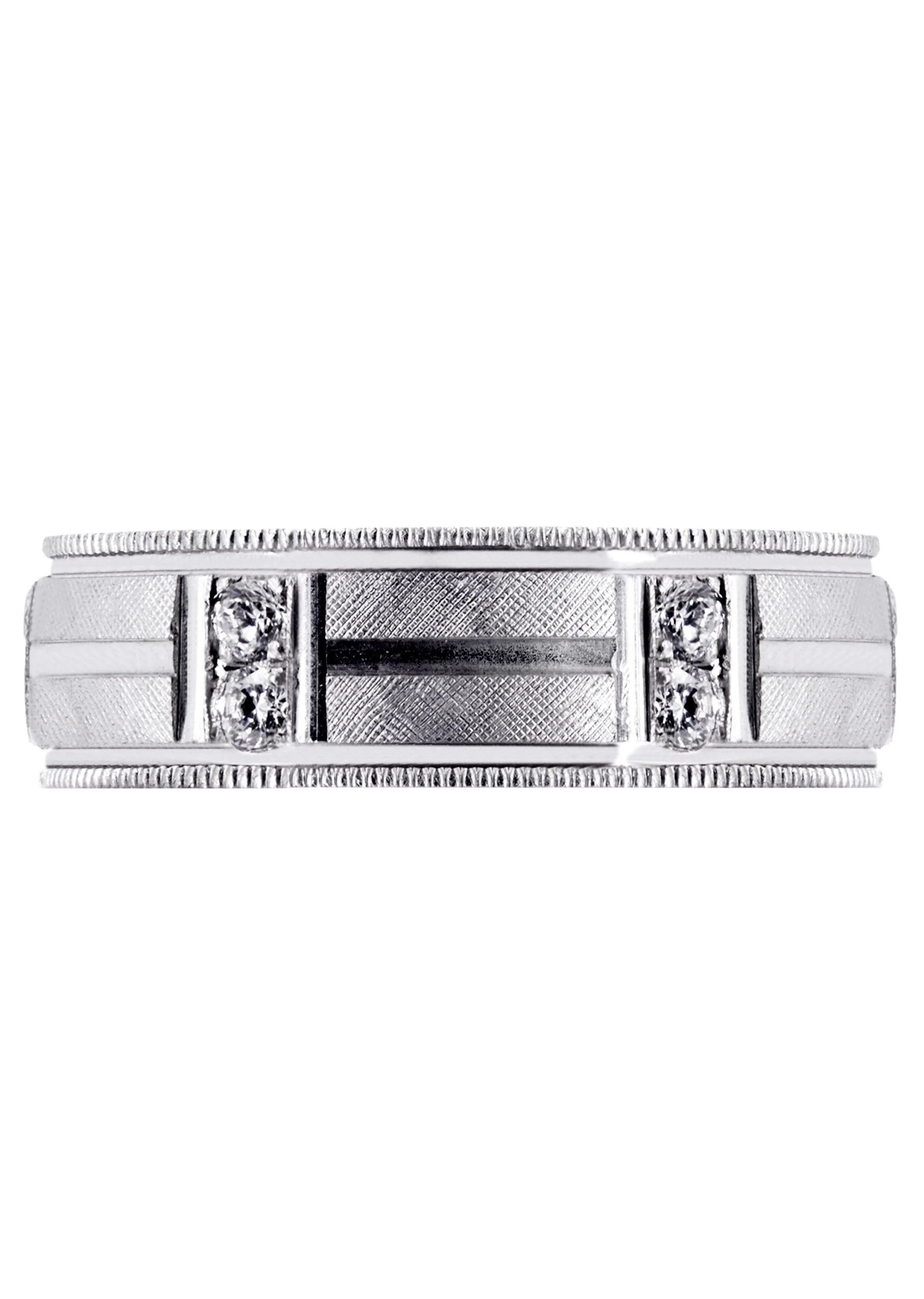 Diamond Mens Wedding Band | 0.48 Carats | Diamond Cut Finish (Derrick) - Image 2