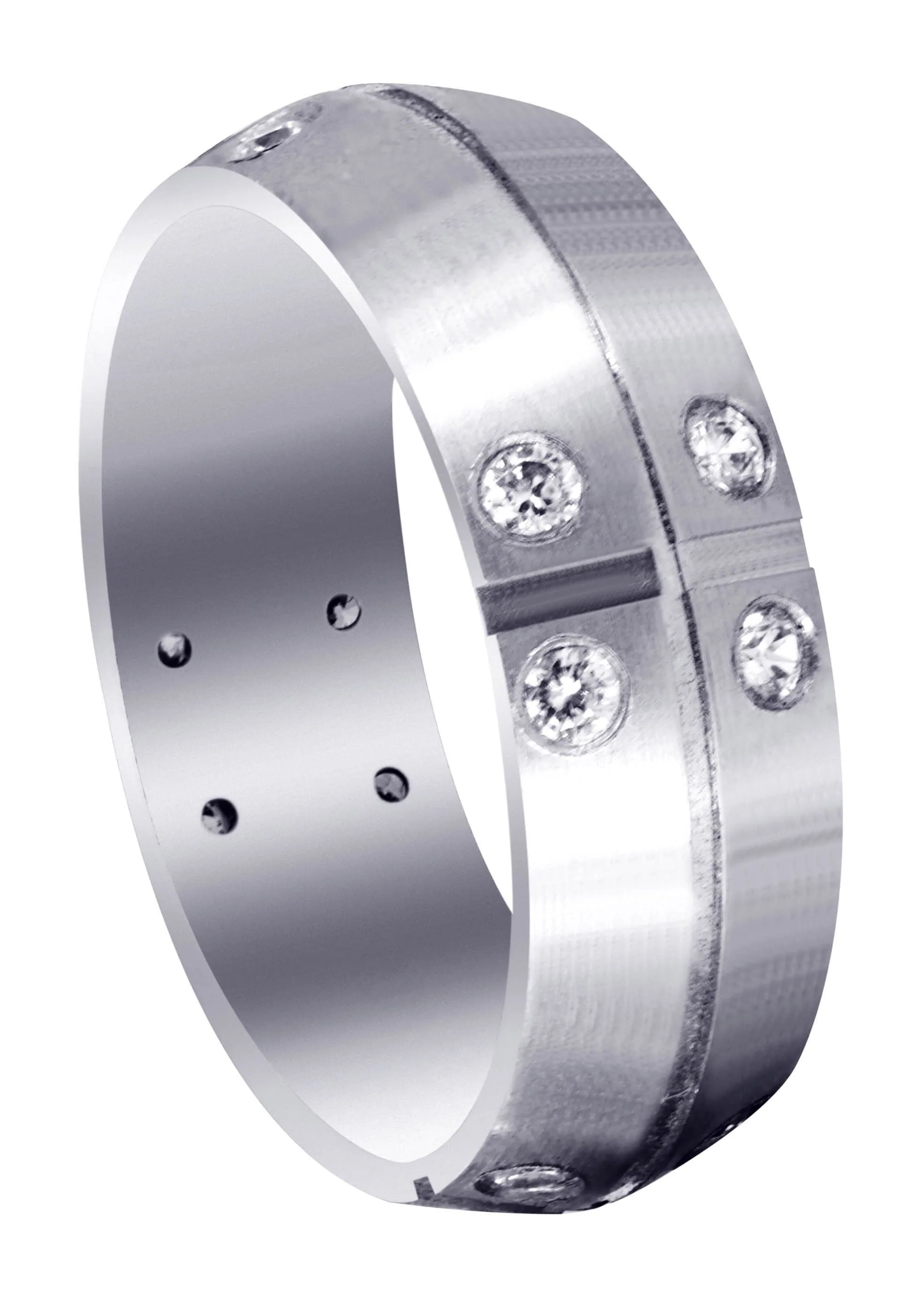Diamond Mens Wedding Band | 0.48 Carats | Satin Finish (Joaquin)