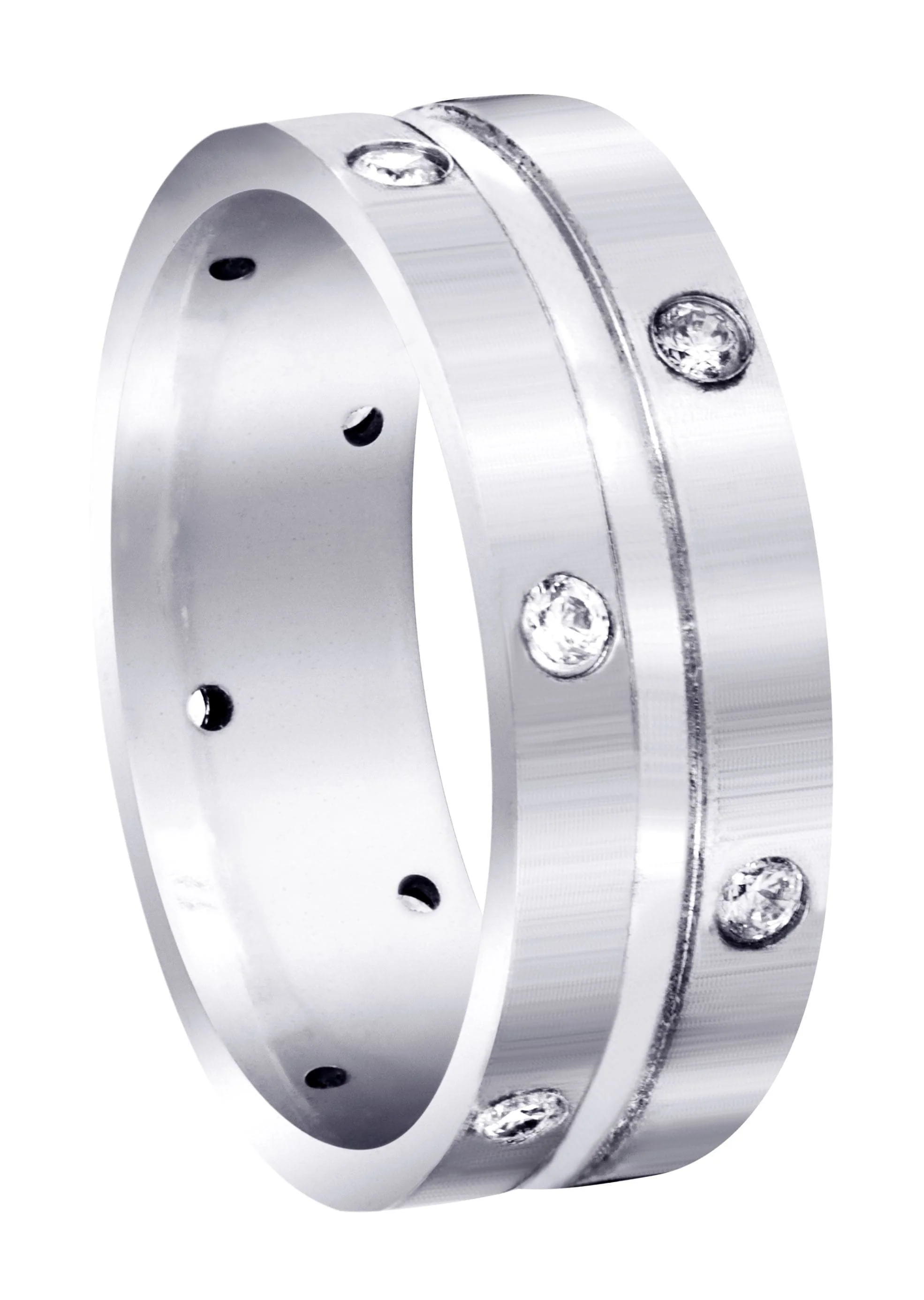 Diamond Mens Wedding Band | 0.48 Carats | Satin Finish (Walter)