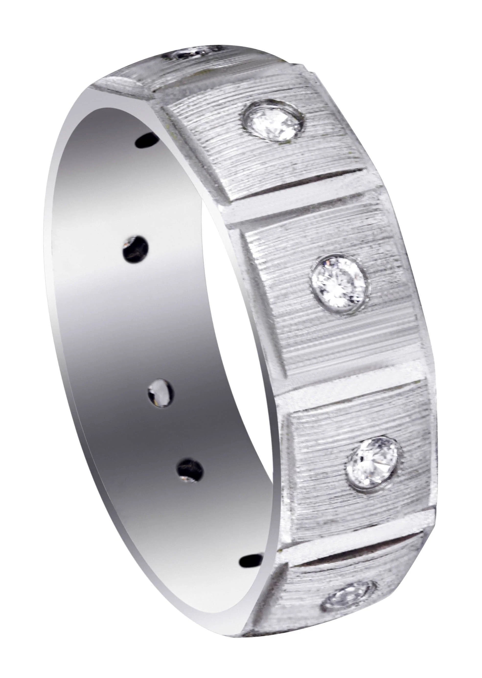Diamond Mens Wedding Band | 0.5 Carats | Diamond Cut Finish (Ronan)