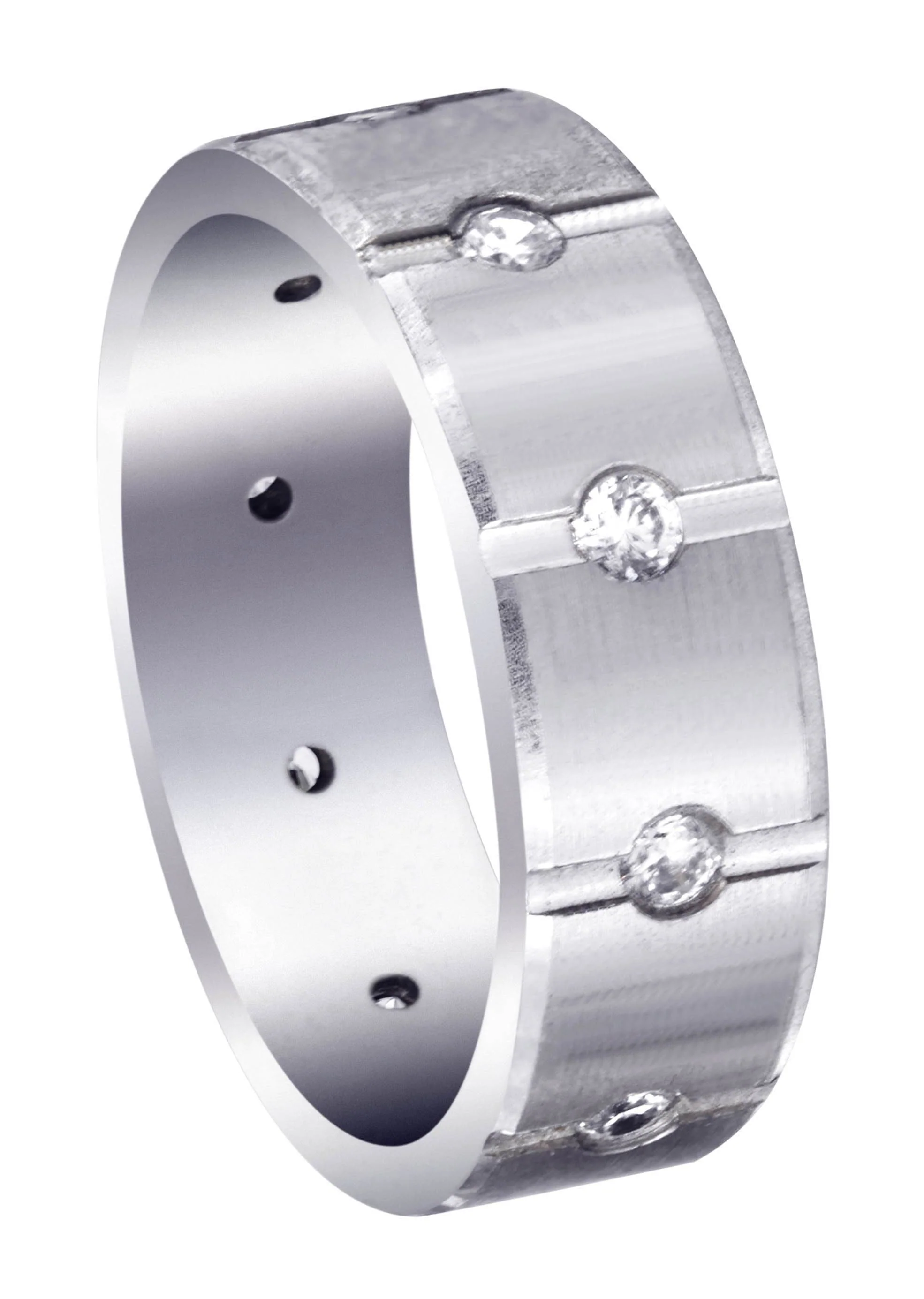 Diamond Mens Wedding Band | 0.5 Carats | Satin Finish (Archer)