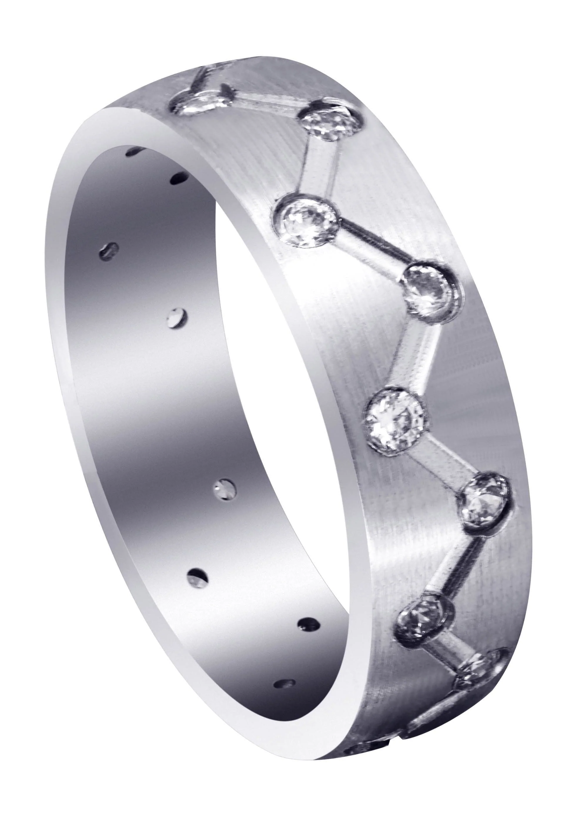 Diamond Mens Wedding Band | 0.54 Carats | Satin Finish (Dominick)