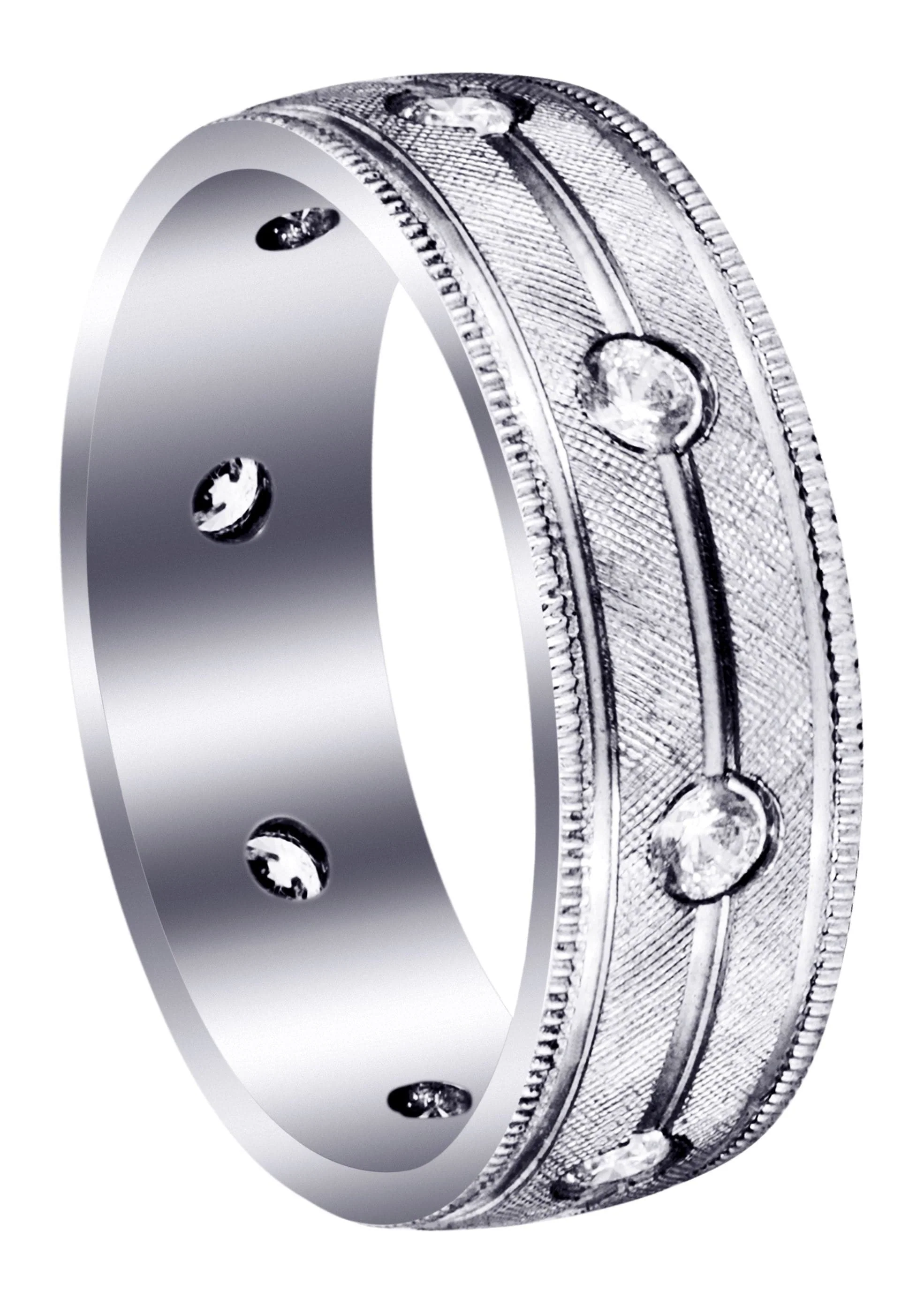 Diamond Mens Wedding Band | 0.56 Carats | Diamond Cut Finish (Jensen)
