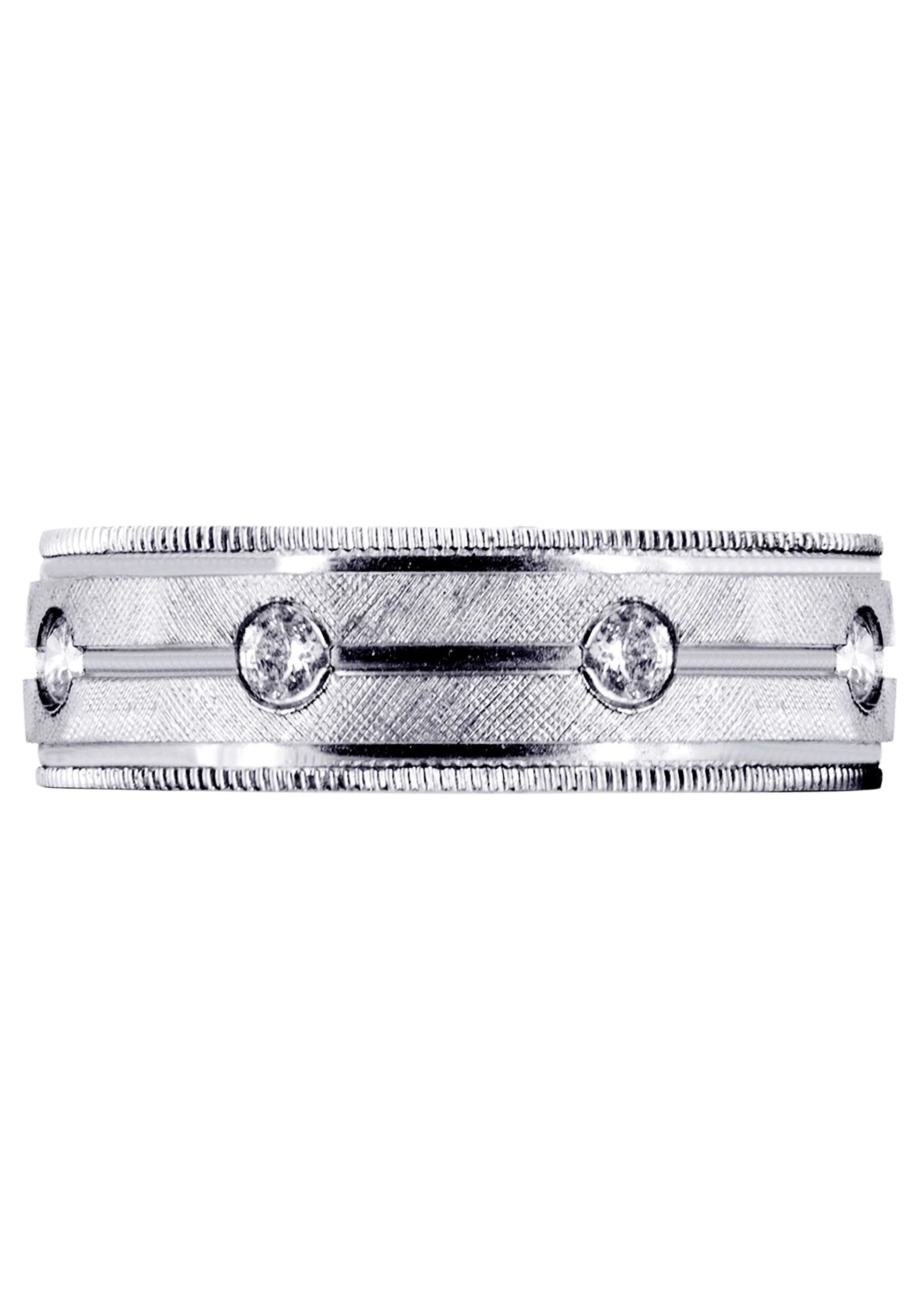 Diamond Mens Wedding Band | 0.56 Carats | Diamond Cut Finish (Jensen) - Image 2