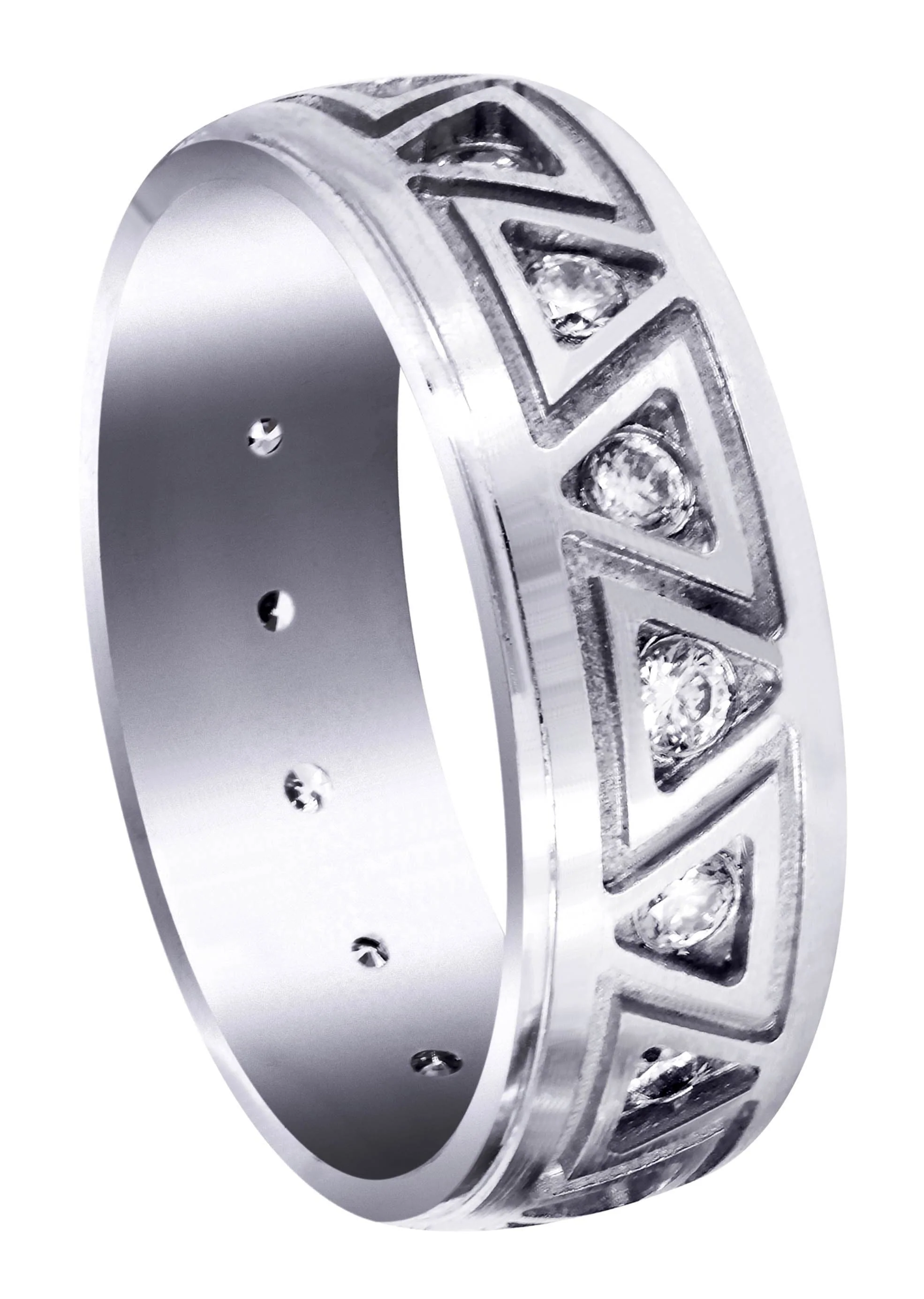 Diamond Mens Wedding Band | 0.64 Carats | Satin / High Polish Finish (Killian)