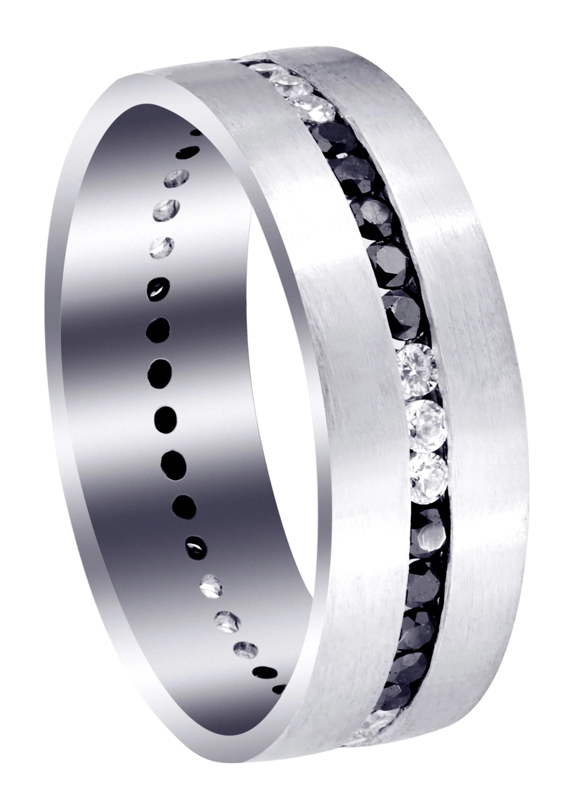 Diamond Mens Wedding Band | 0.8 Carats | Satin Finish (Pedro)