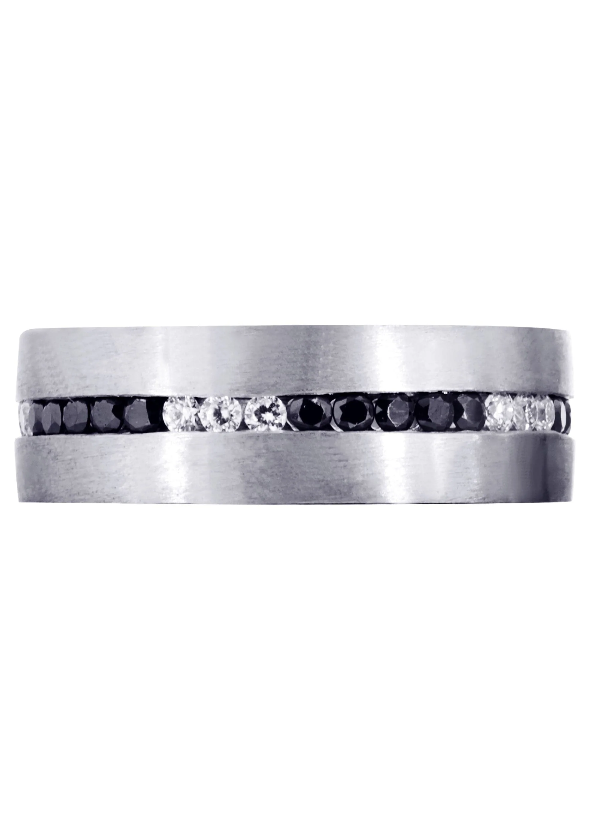 Diamond Mens Wedding Band | 0.8 Carats | Satin Finish (Pedro) - Image 2
