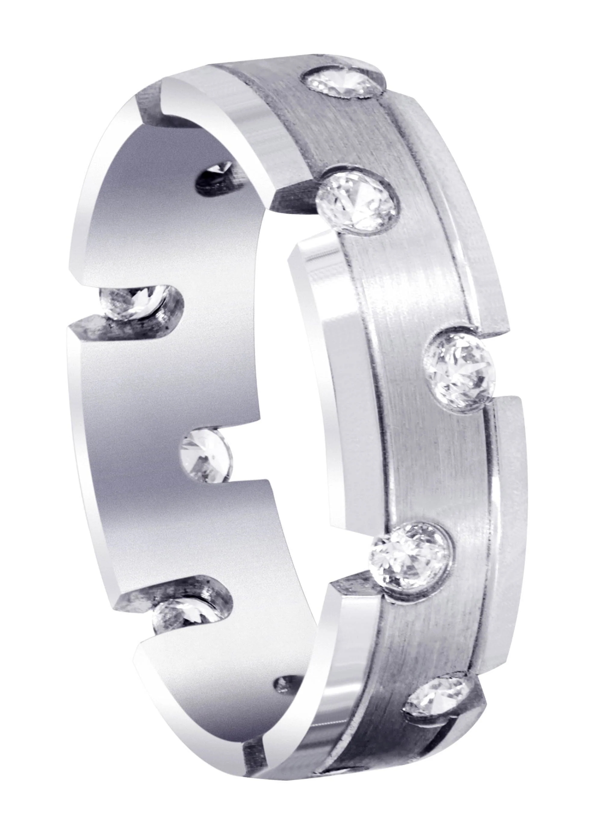 Diamond Mens Wedding Band | 0.84 Carats | Satin Finish (Anderson)