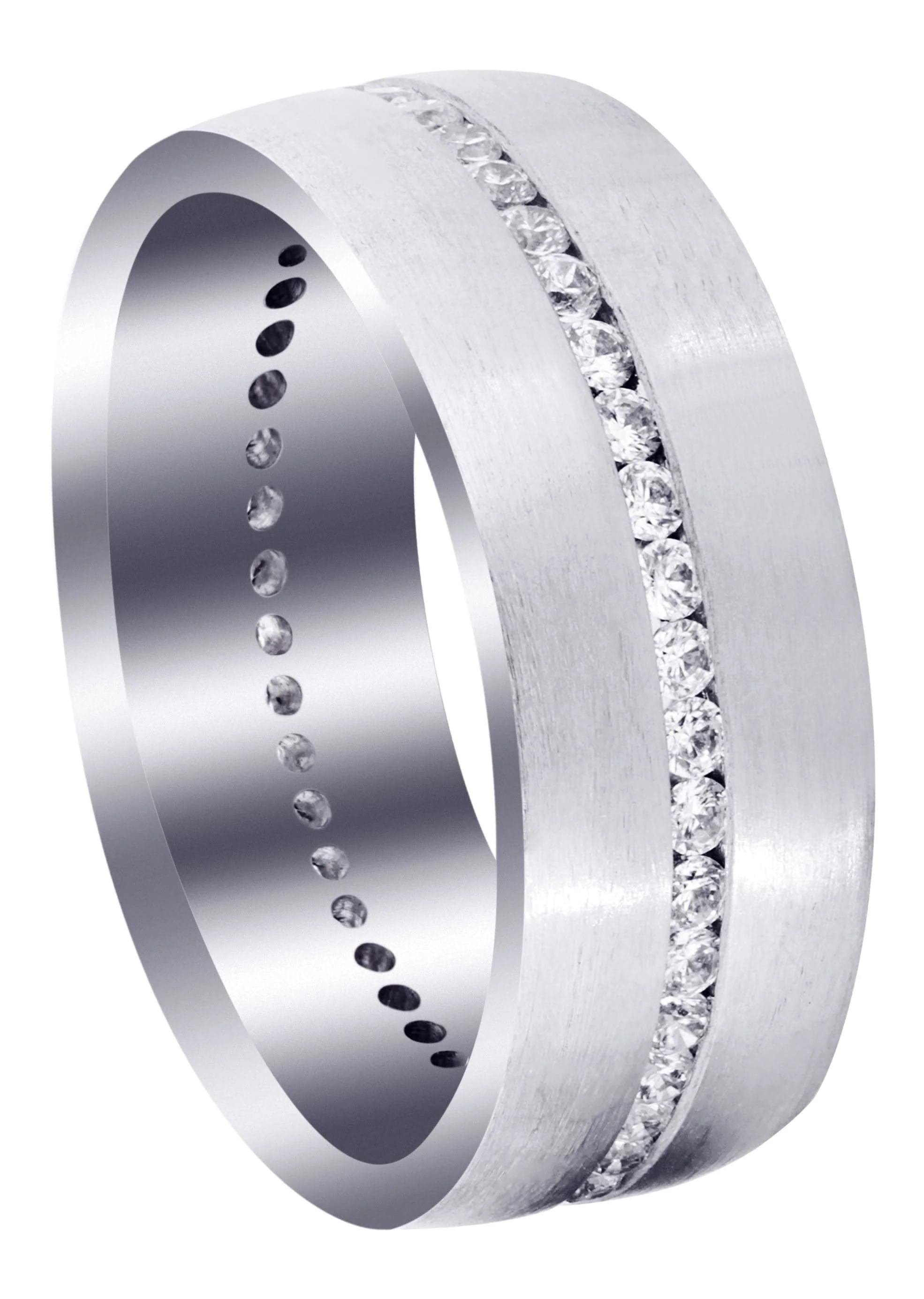 Diamond Mens Wedding Band | 1.41 Carats | Satin Finish (Russell)