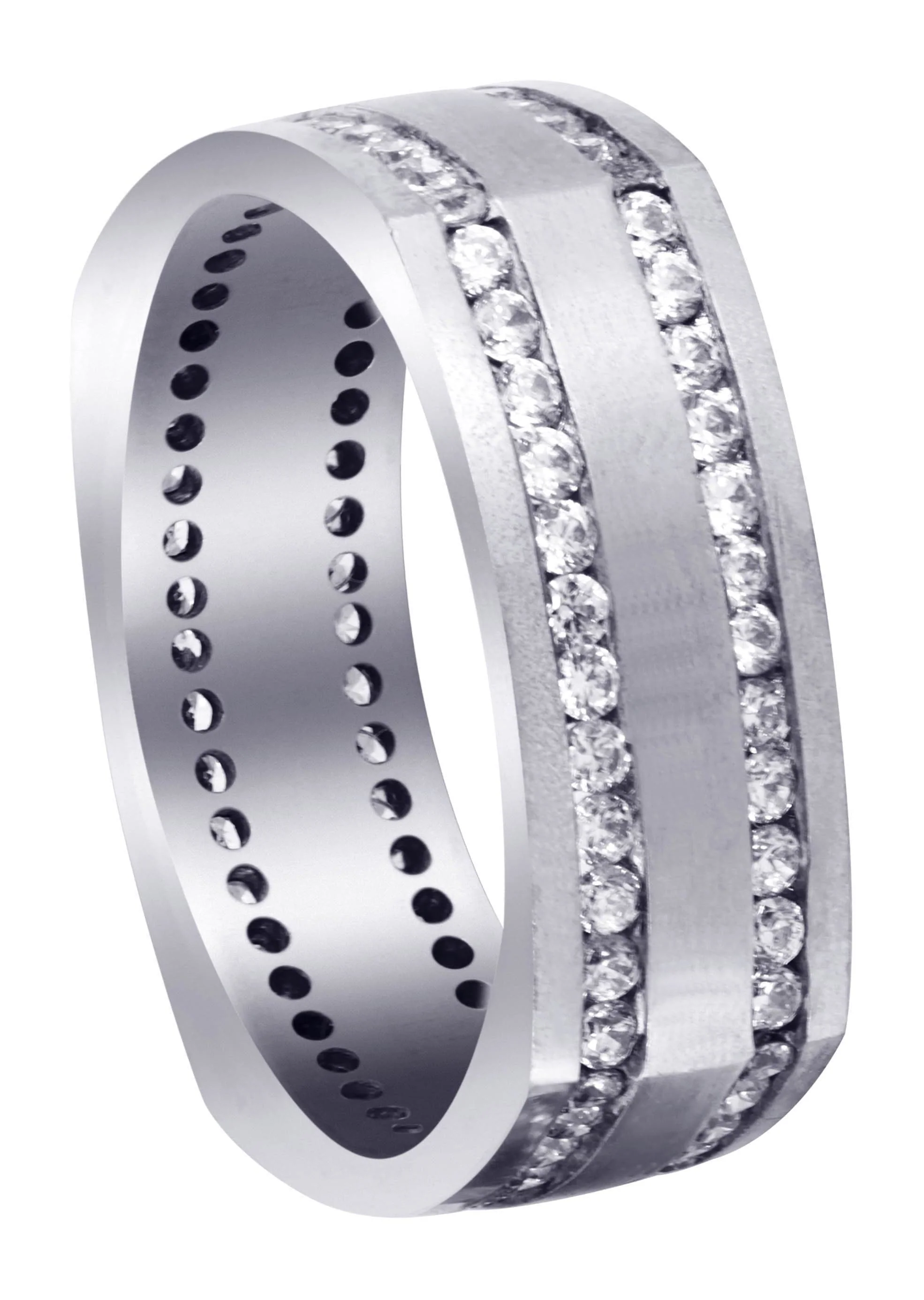 Diamond Mens Wedding Band | 1.44 Carats | Satin Finish (Cruz)