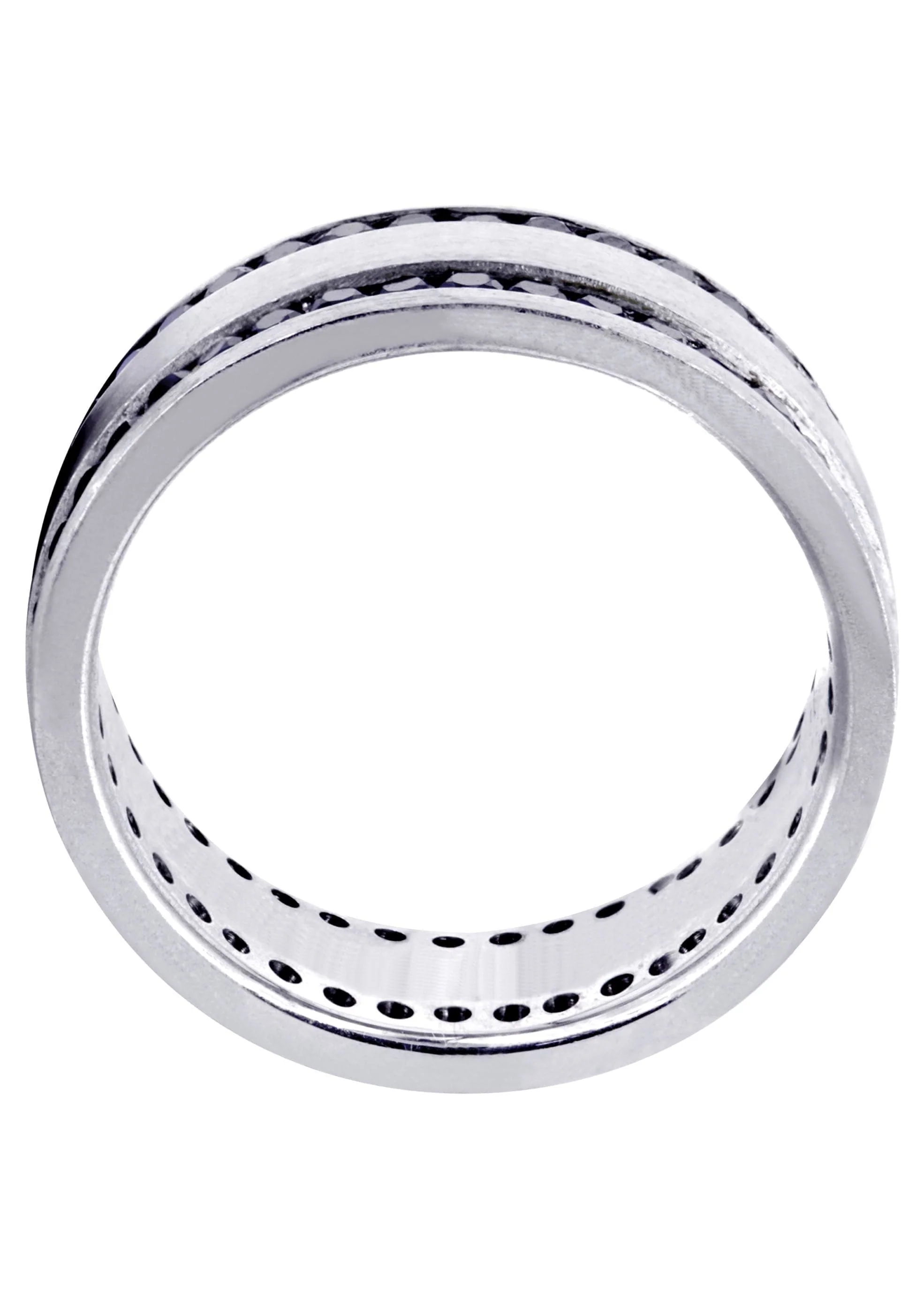 Mens Black Wedding Band | 1.6 Carats | Satin / High Polish Finish (Orion) - Image 3