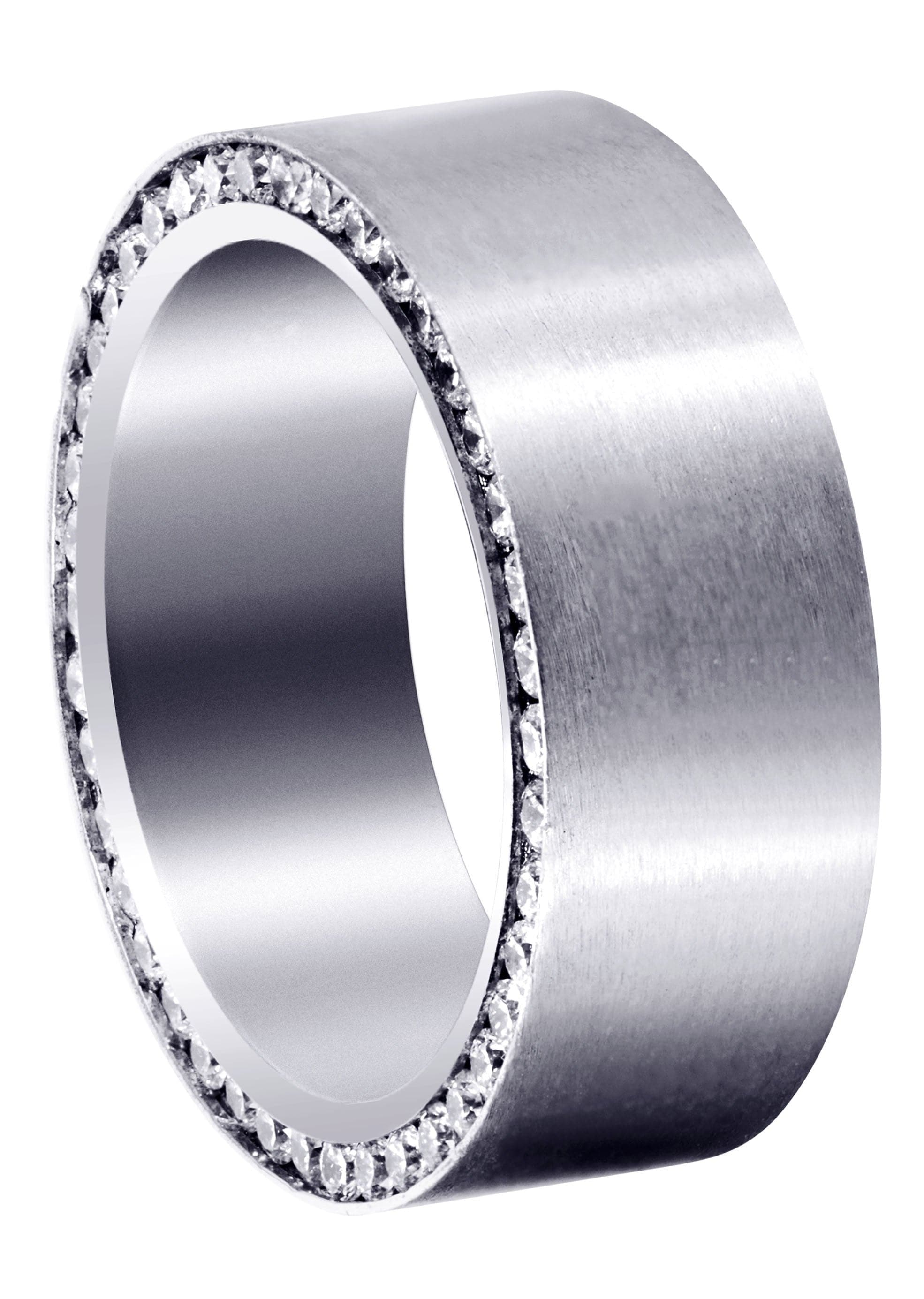 Diamond Mens Wedding Band | 1.88 Carats | Satin Finish (Eli)