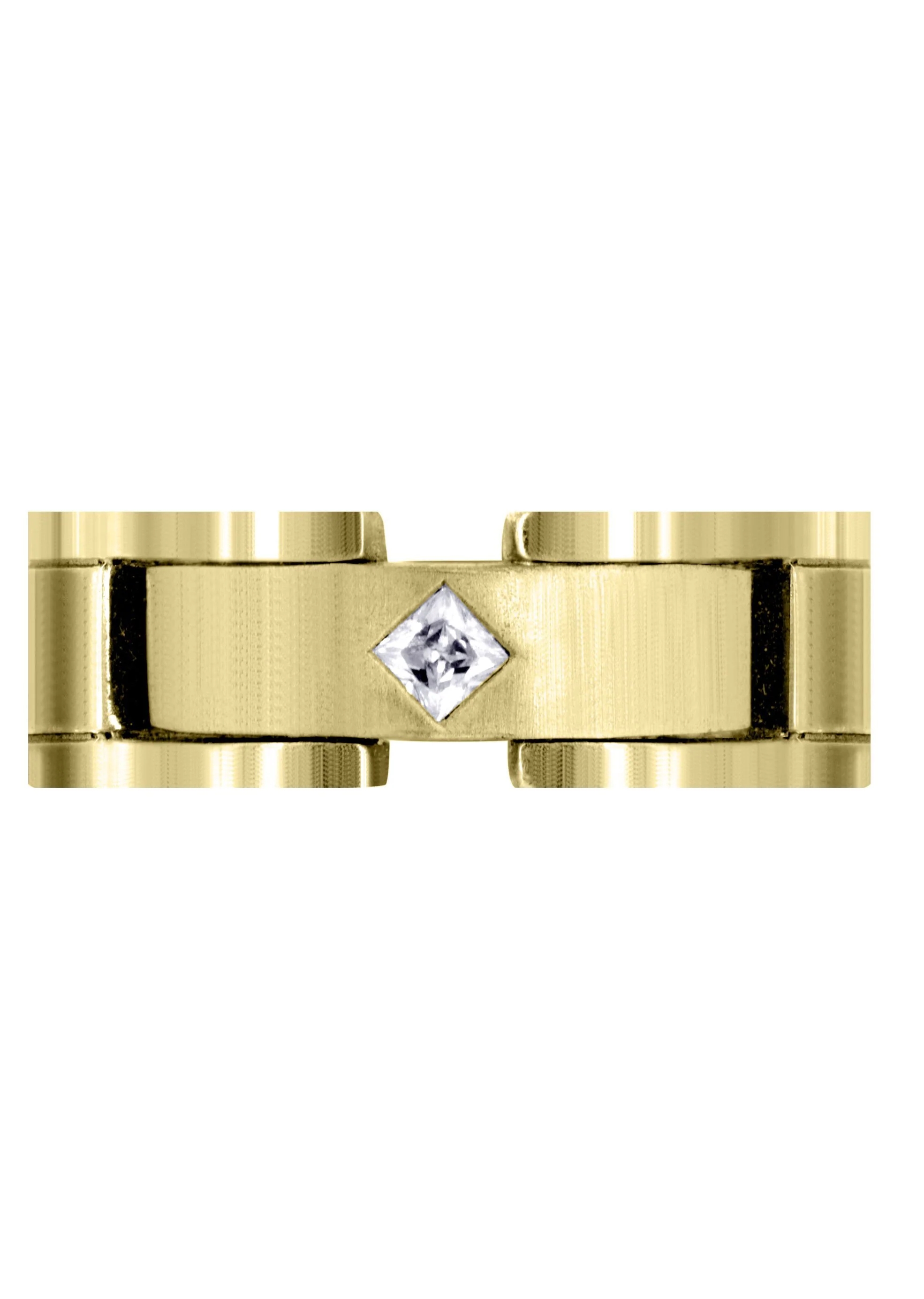 Yellow Gold Diamond Mens Wedding Band | 0.07 Carats | Satin Finish (Leland) - Image 2