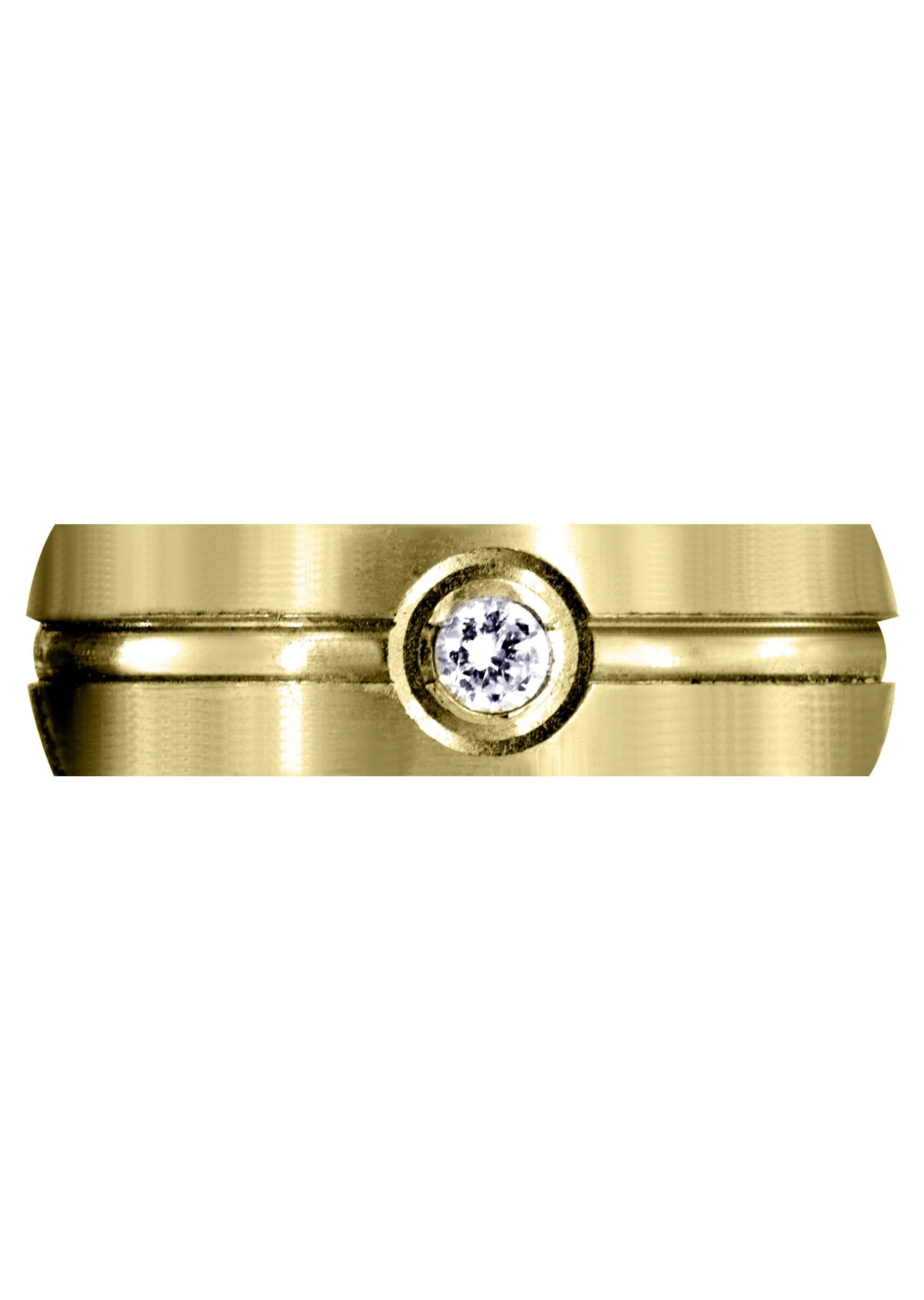 Yellow Gold Diamond Mens Wedding Band | 0.1 Carats | Satin Finish (Erik) - Image 2