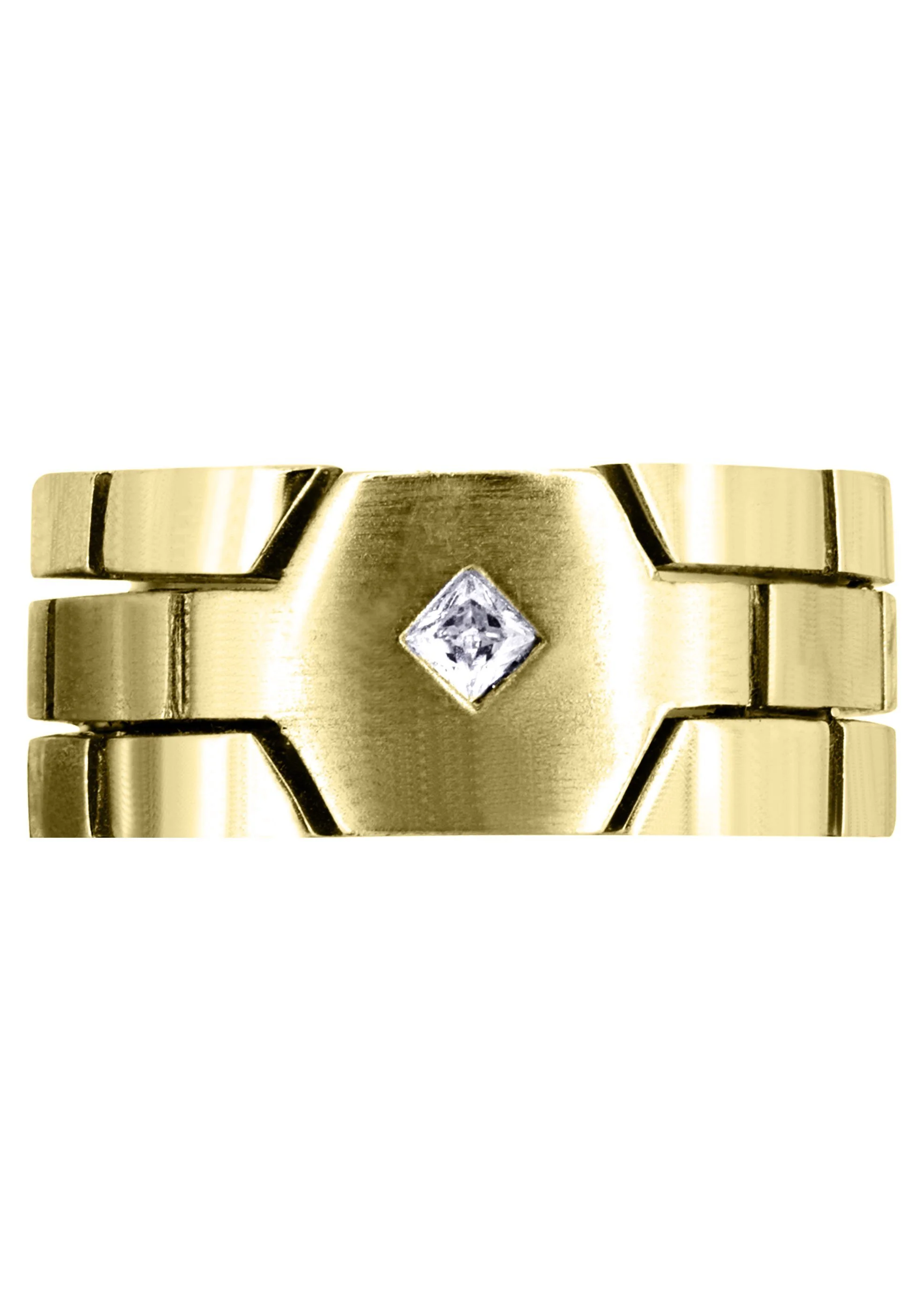 Yellow Gold Diamond Mens Engagement Ring | 0.1 Carats | Satin Finish (Ellis) - Image 2