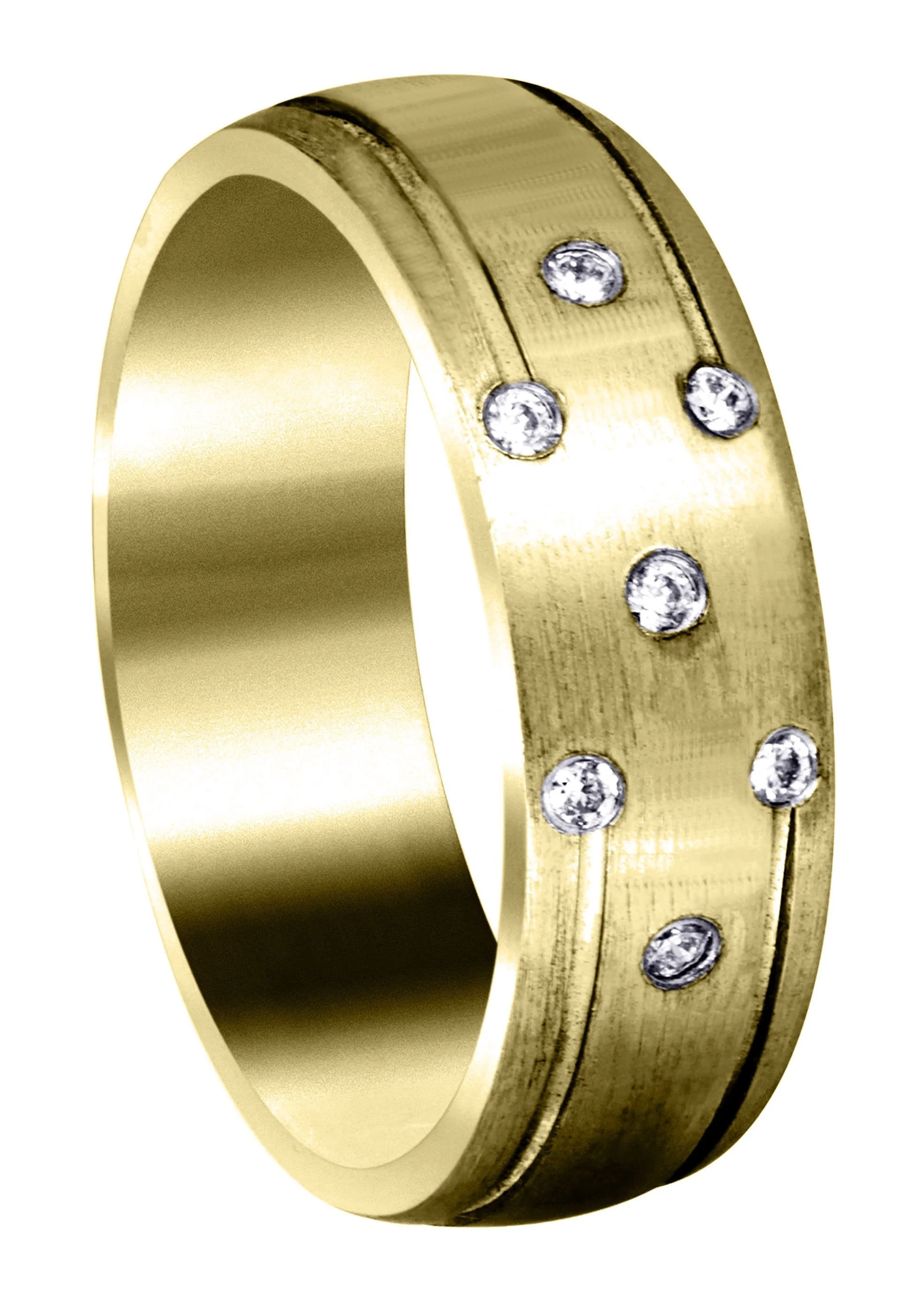 Yellow Gold Diamond Mens Wedding Band | 0.11 Carats (Donald)