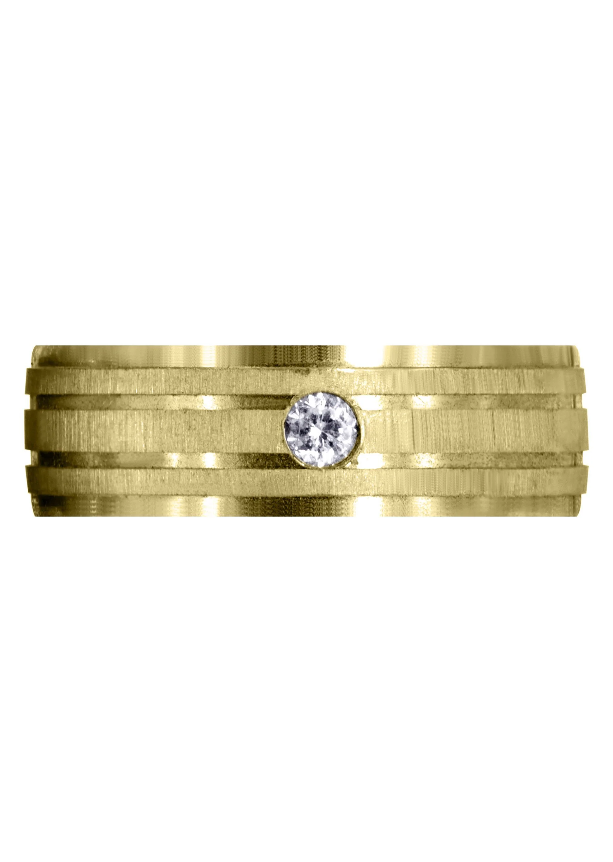 Yellow Gold Diamond Mens Engagement Ring | 0.12 Carats | Cross Satin Finish (Kyler) - Image 2