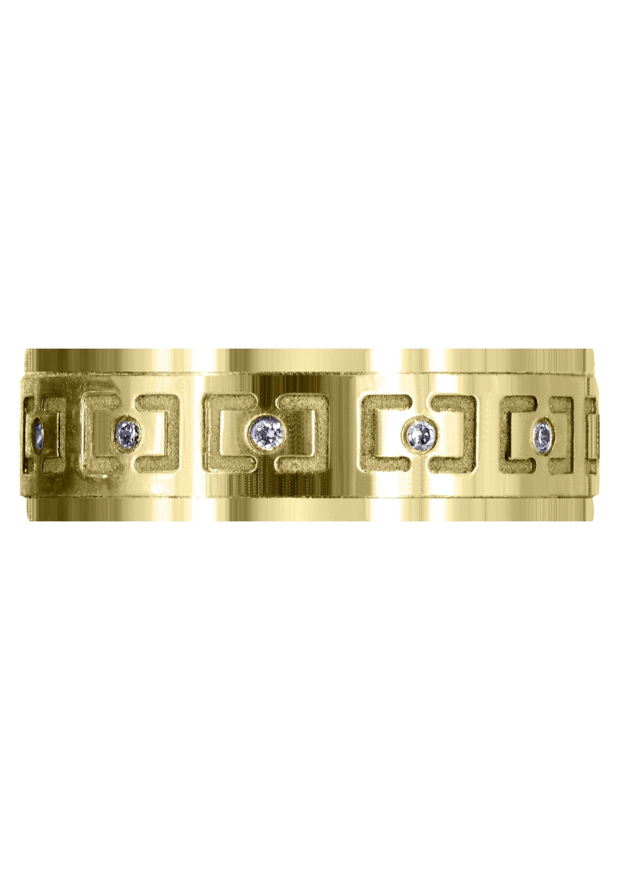 Yellow Gold Diamond Mens Wedding Band | 0.12 Carats | High Polish Finish (Edwin) - Image 2
