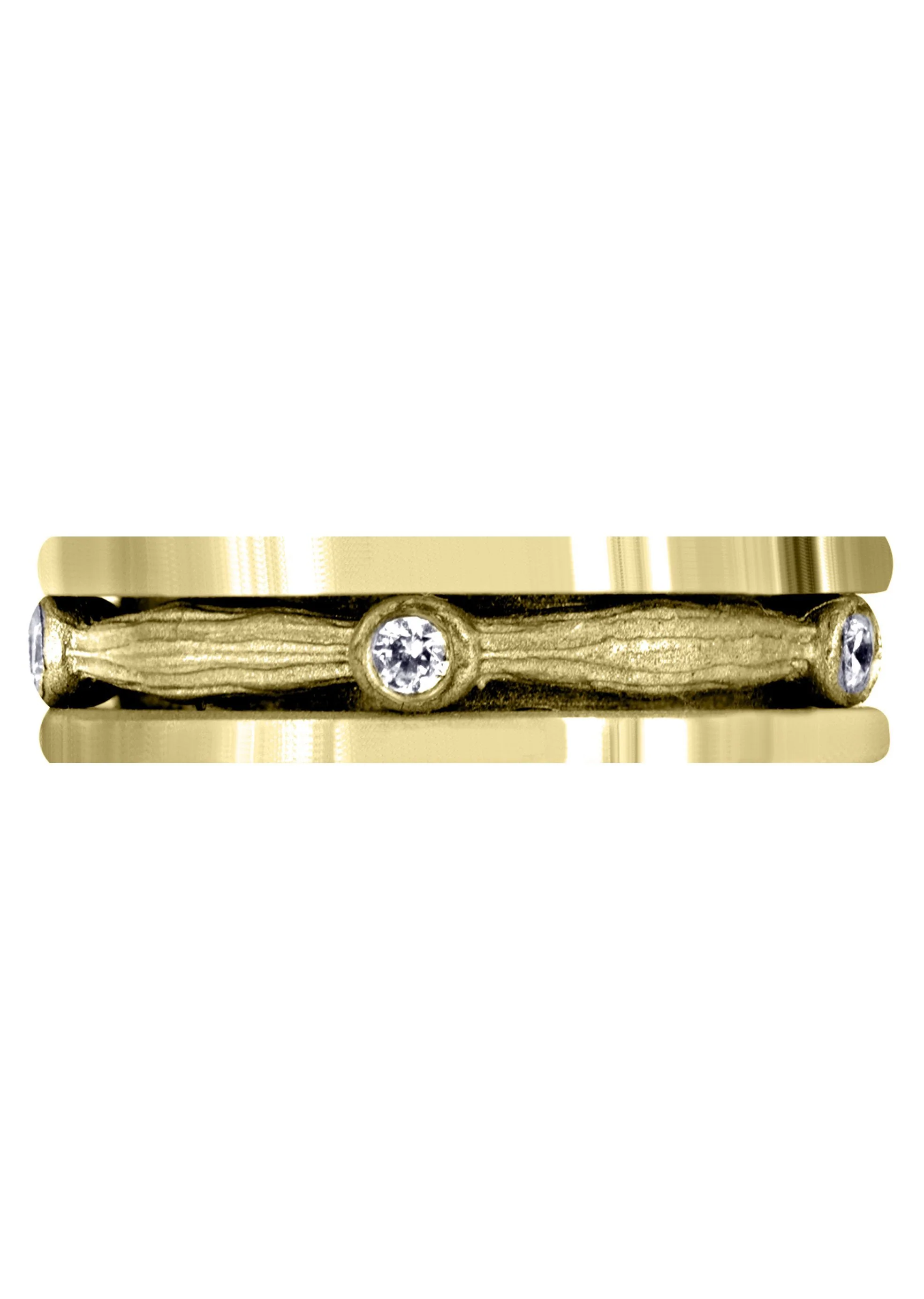 Yellow Gold Diamond Mens Wedding Band | 0.15 Carats | Sand Blast Finish (Leonel) - Image 2