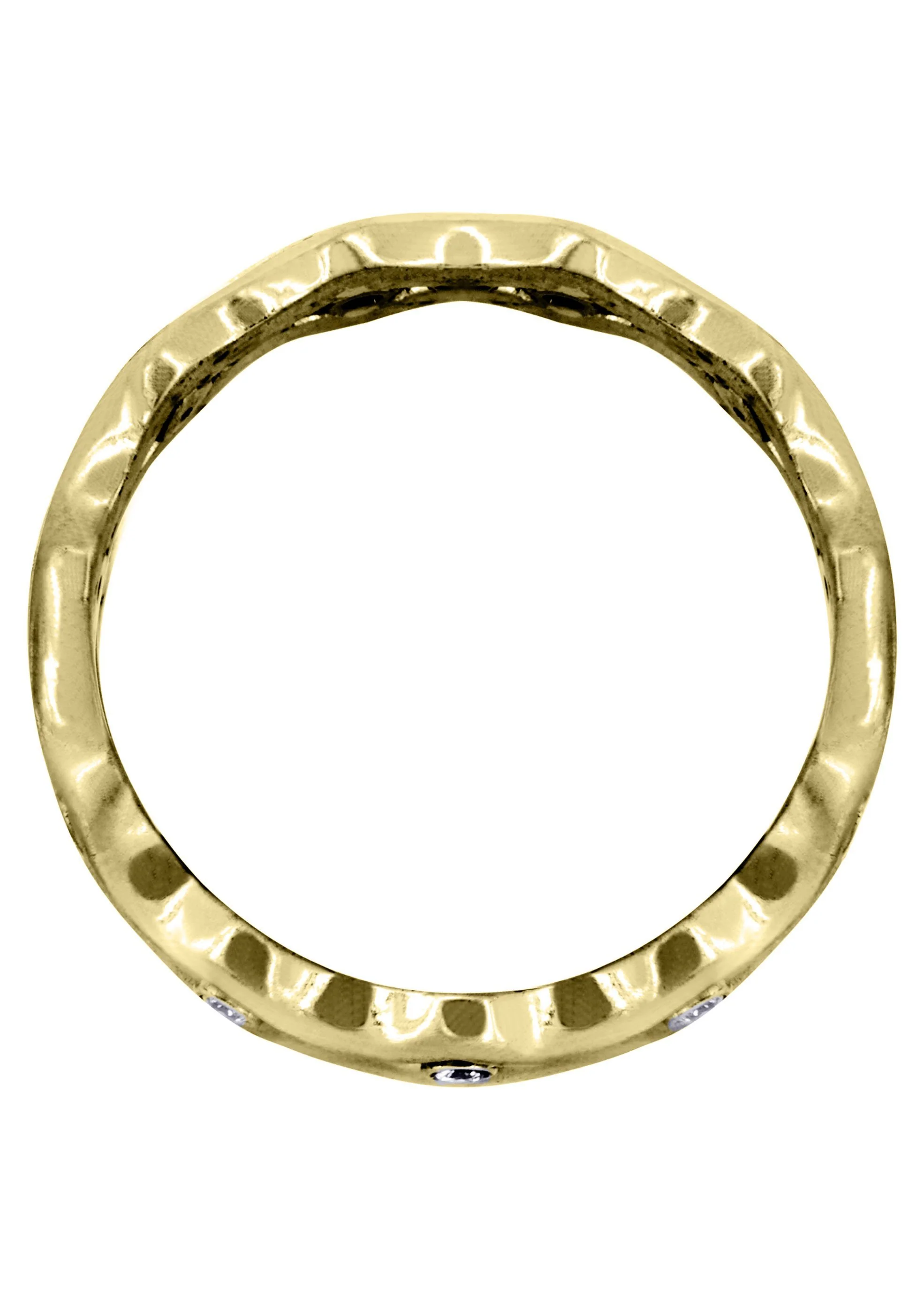 Yellow Gold Diamond Unique Mens Wedding Band | 0.18 Carats | High Polish Finish (Bruce) - Image 3