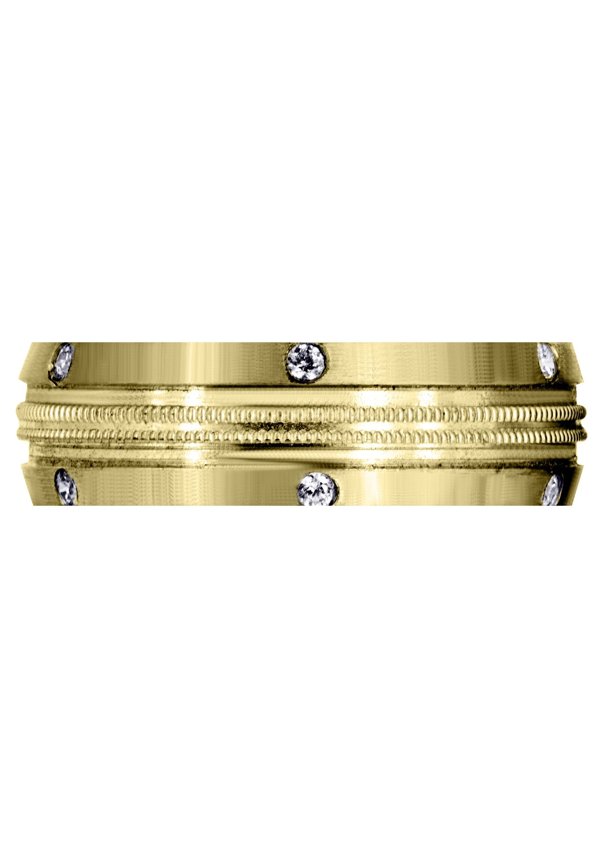Yellow Gold Diamond Mens Wedding Band | 0.18 Carats | Satin Finish (Walker) - Image 2