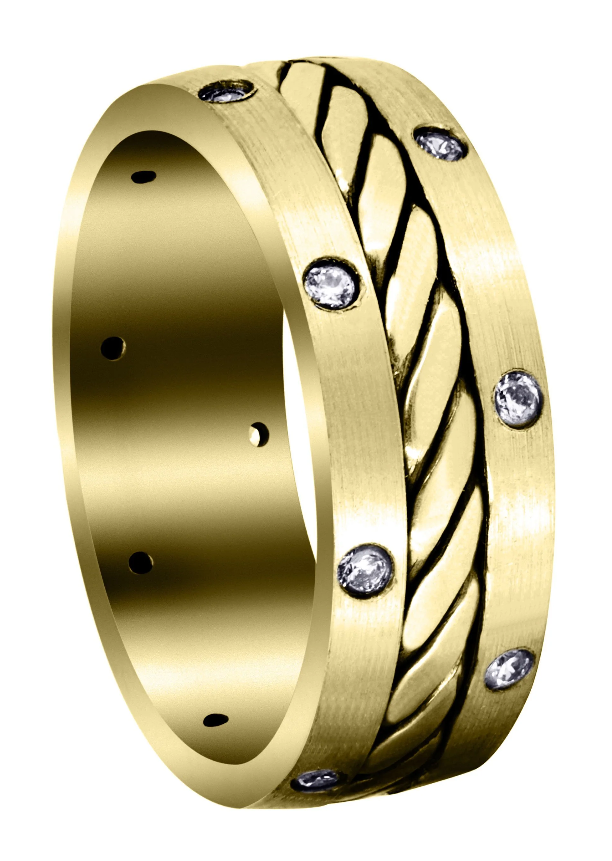 Yellow Gold Diamond Mens Wedding Band | 0.24 Carats (Dillon)