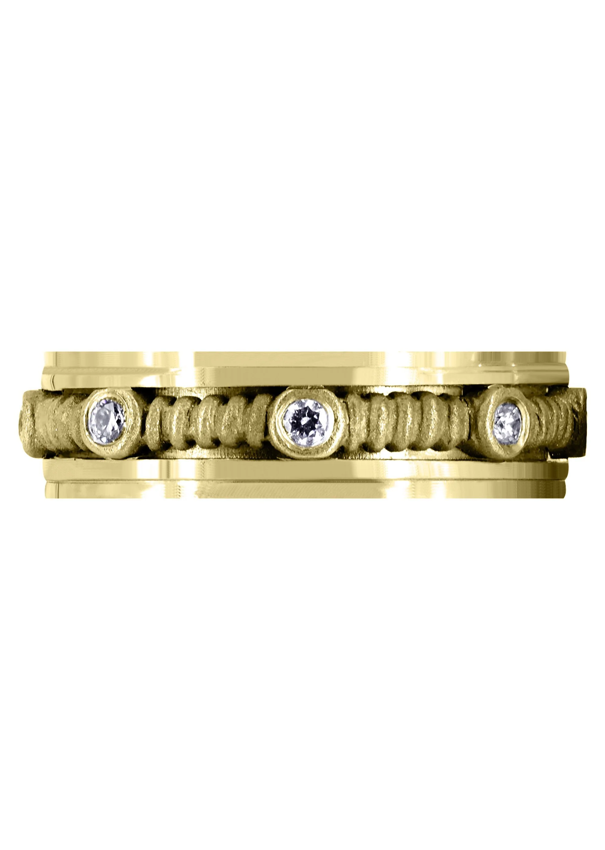 Yellow Gold Diamond Mens Wedding Band | 0.24 Carats | Sand Blast Finish (Johnathan) - Image 2