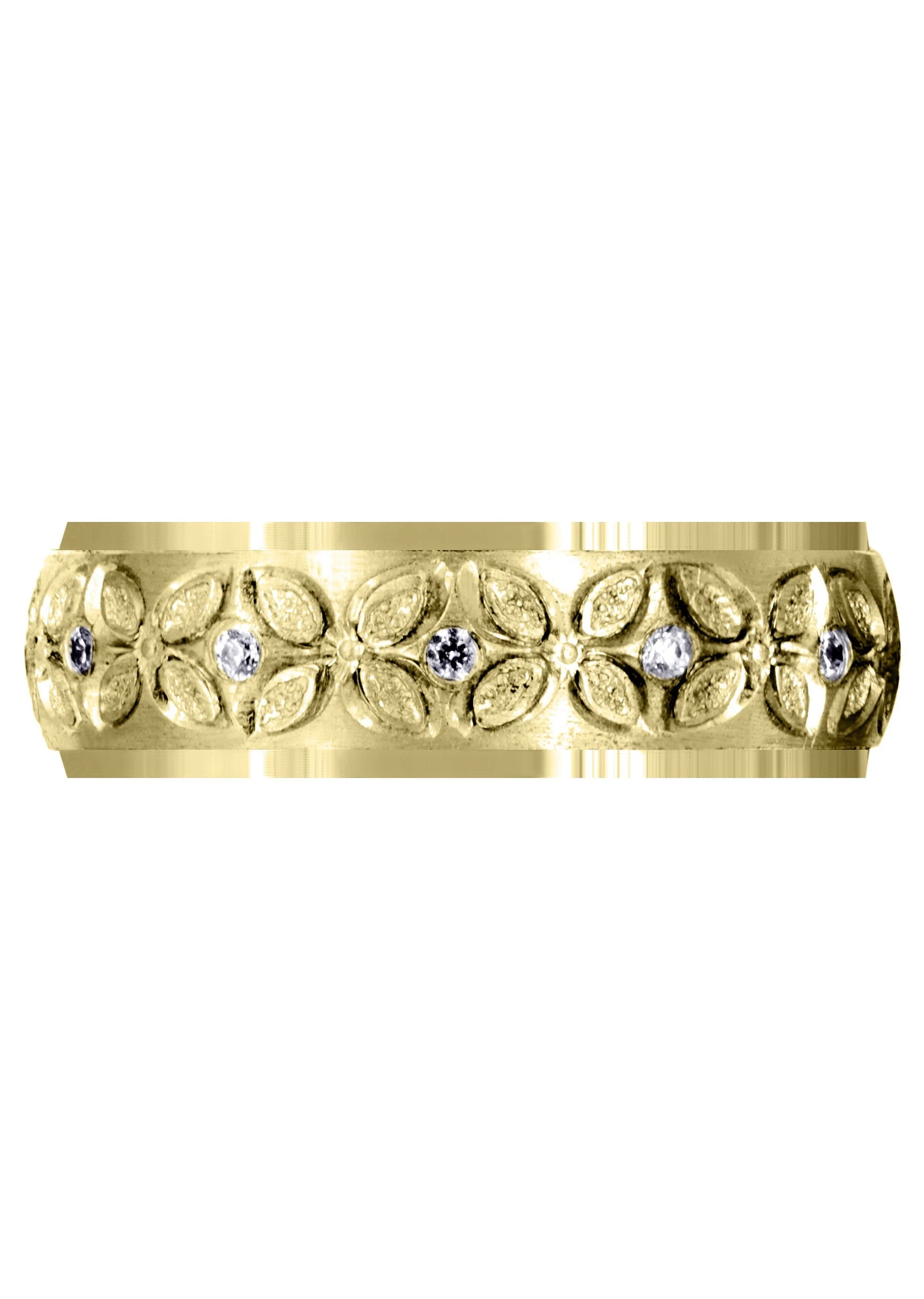 Yellow Gold Diamond Mens Wedding Band | 0.24 Carats | Satin Finish (Arthur) - Image 2