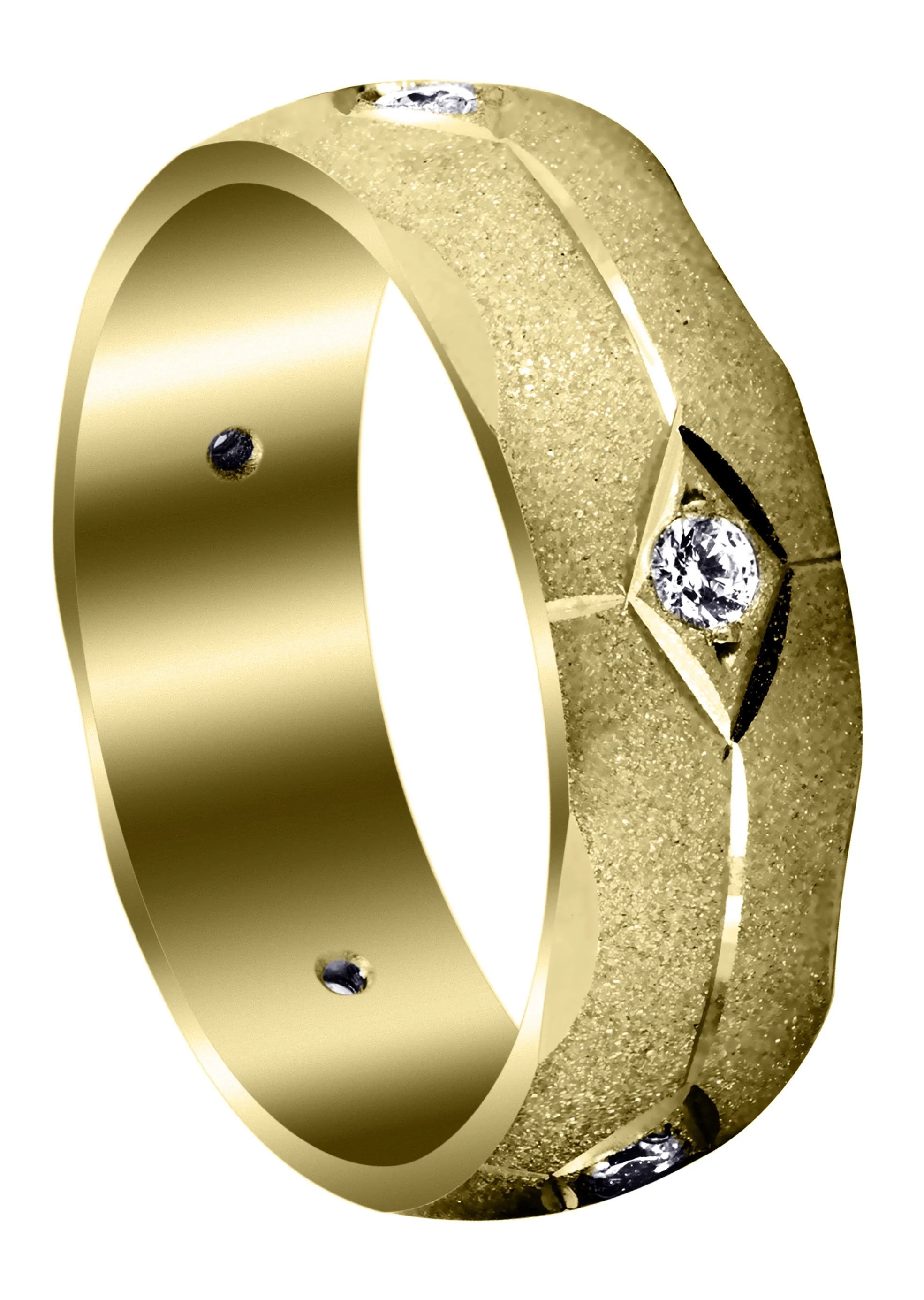 Yellow Gold Diamond Mens Engagement Ring | 0.25 Carats | Wire Matt Finish (Kason)