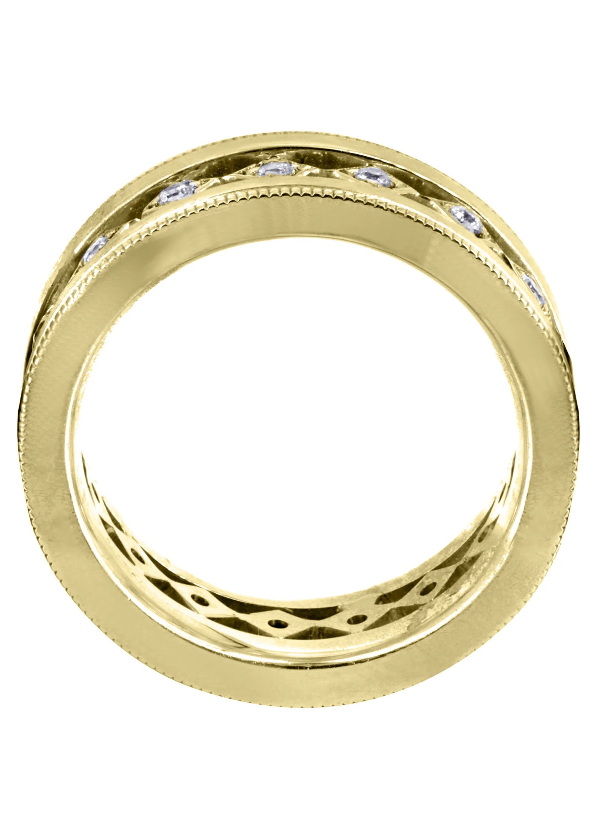 Yellow Gold Diamond Mens Wedding Band | 0.25 Carats | Satin Finish (Jayson) - Image 3