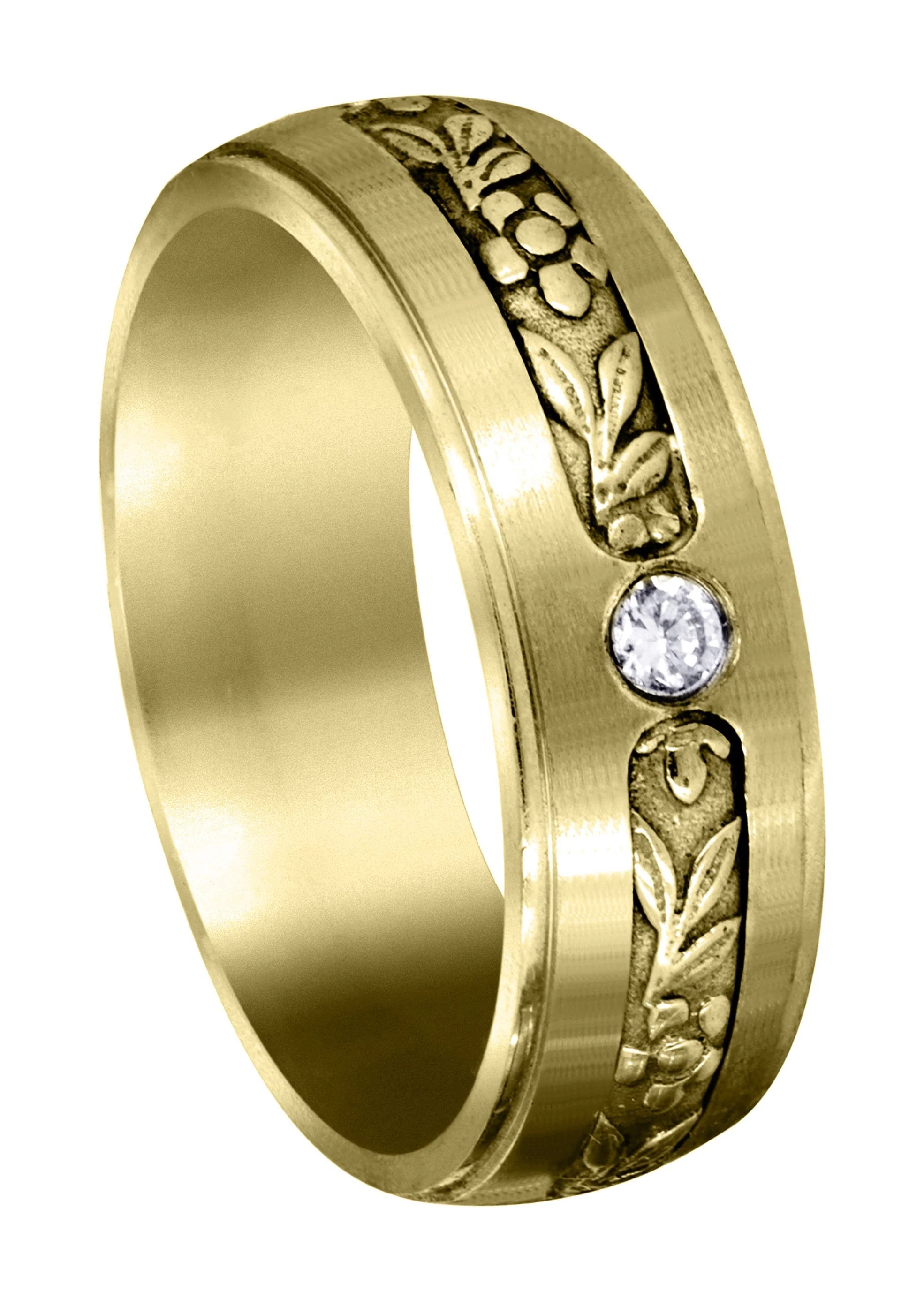 Yellow Gold Diamond Mens Engagement Ring | 0.28 Carats | Satin Finish (Barrett)