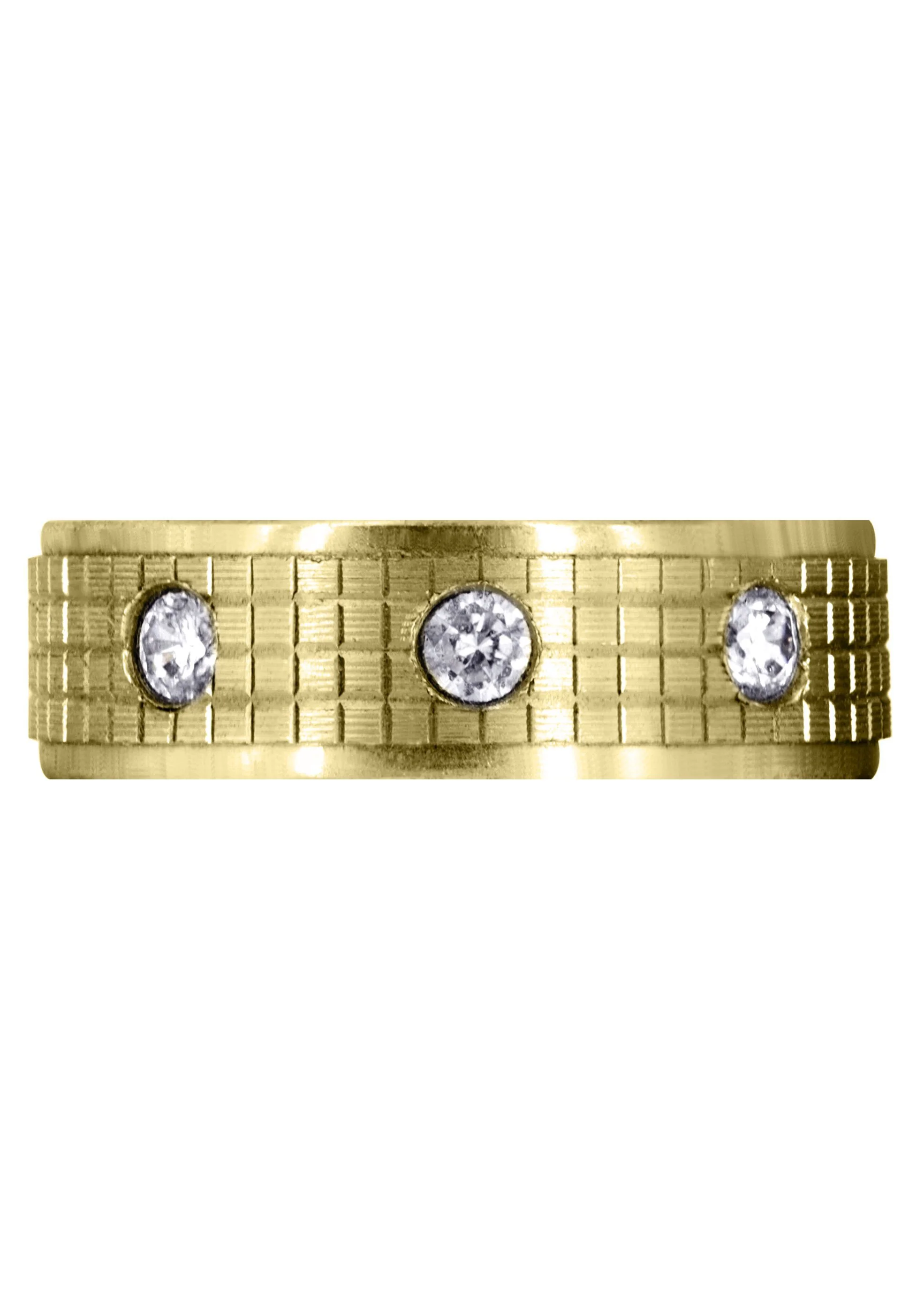 Yellow Gold Diamond Mens Wedding Band | 0.3 Carats | Diamond Cut Finish (Donovan) - Image 2