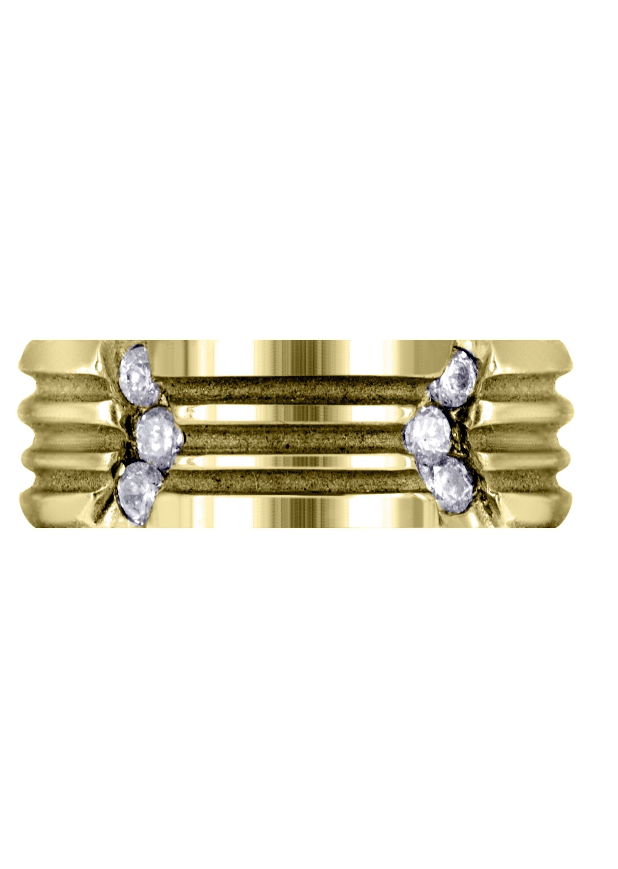 Yellow Gold Diamond Mens Wedding Band | 0.3 Carats | High Polish Finish (Clark) - Image 2
