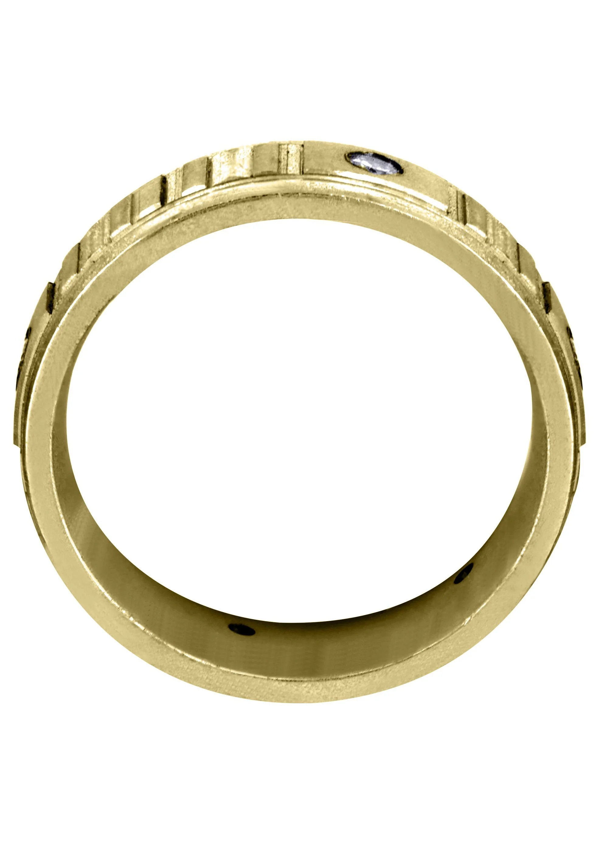 Yellow Gold Diamond Mens Wedding Band | 0.3 Carats | Satin Finish (Reed) - Image 3