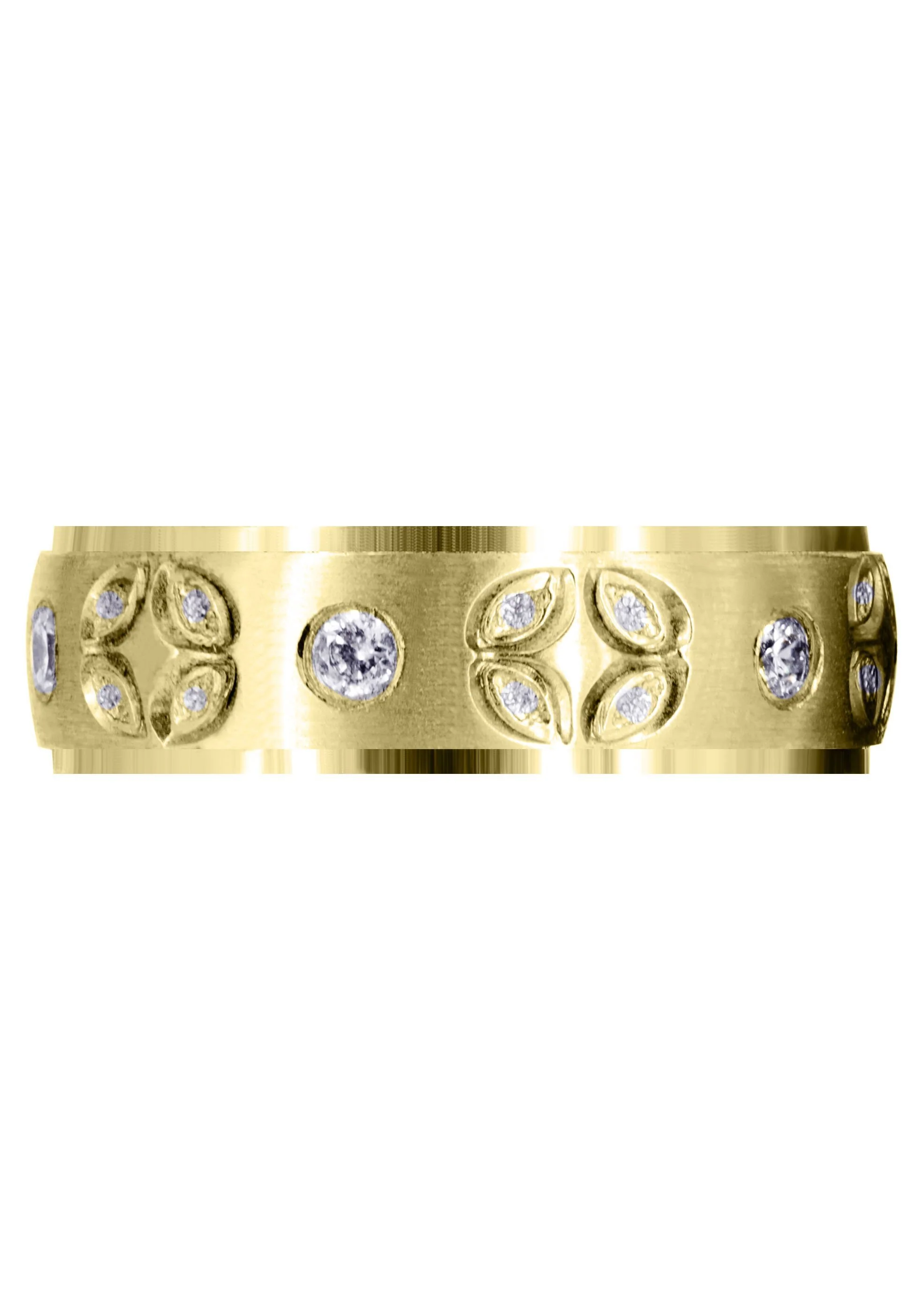 Yellow Gold Diamond Mens Wedding Band | 0.3 Carats | Satin Finish (Shane) - Image 2