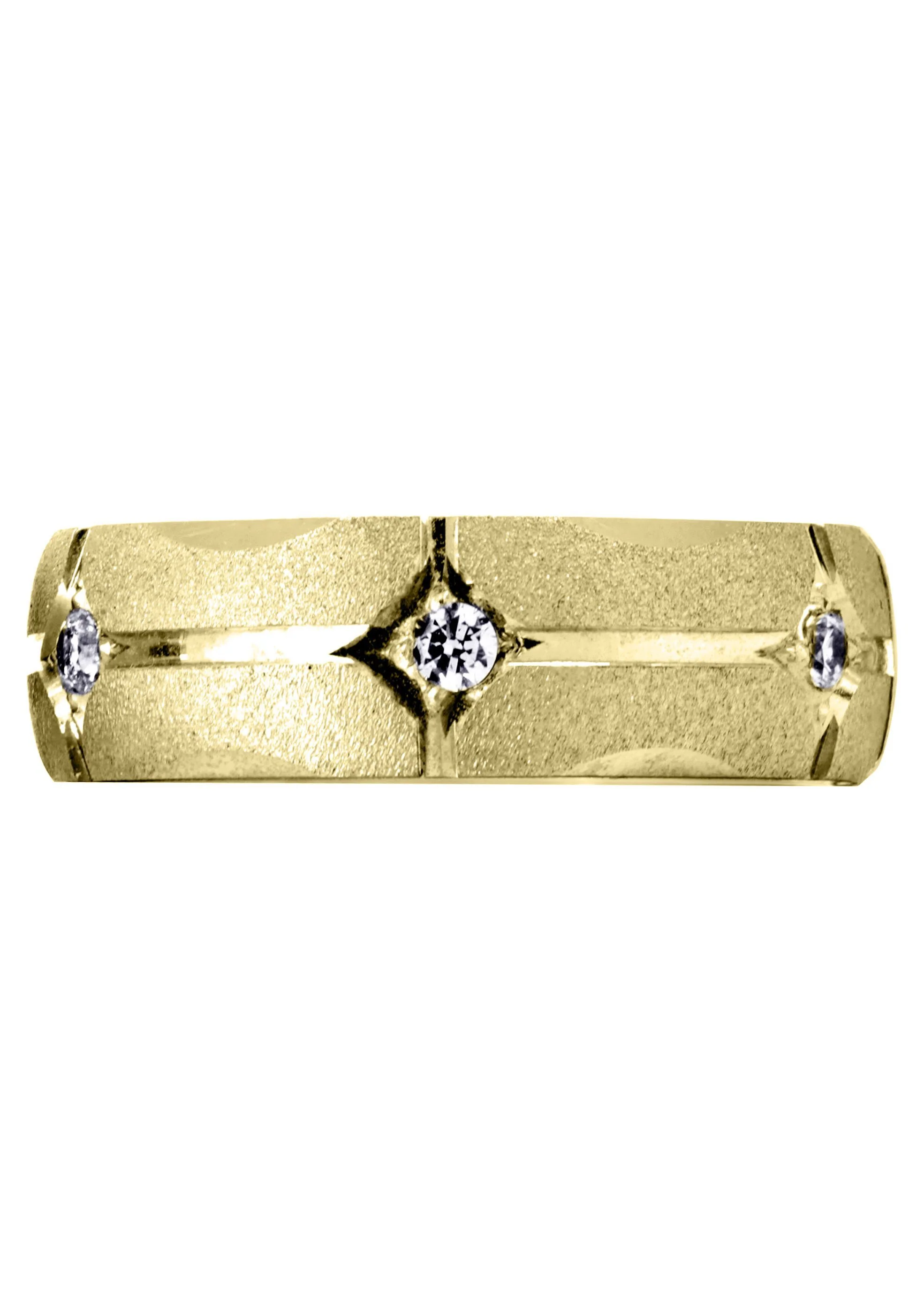 Yellow Gold Diamond Mens Wedding Band | 0.3 Carats | Wire Matt Finish (Brendan) - Image 2