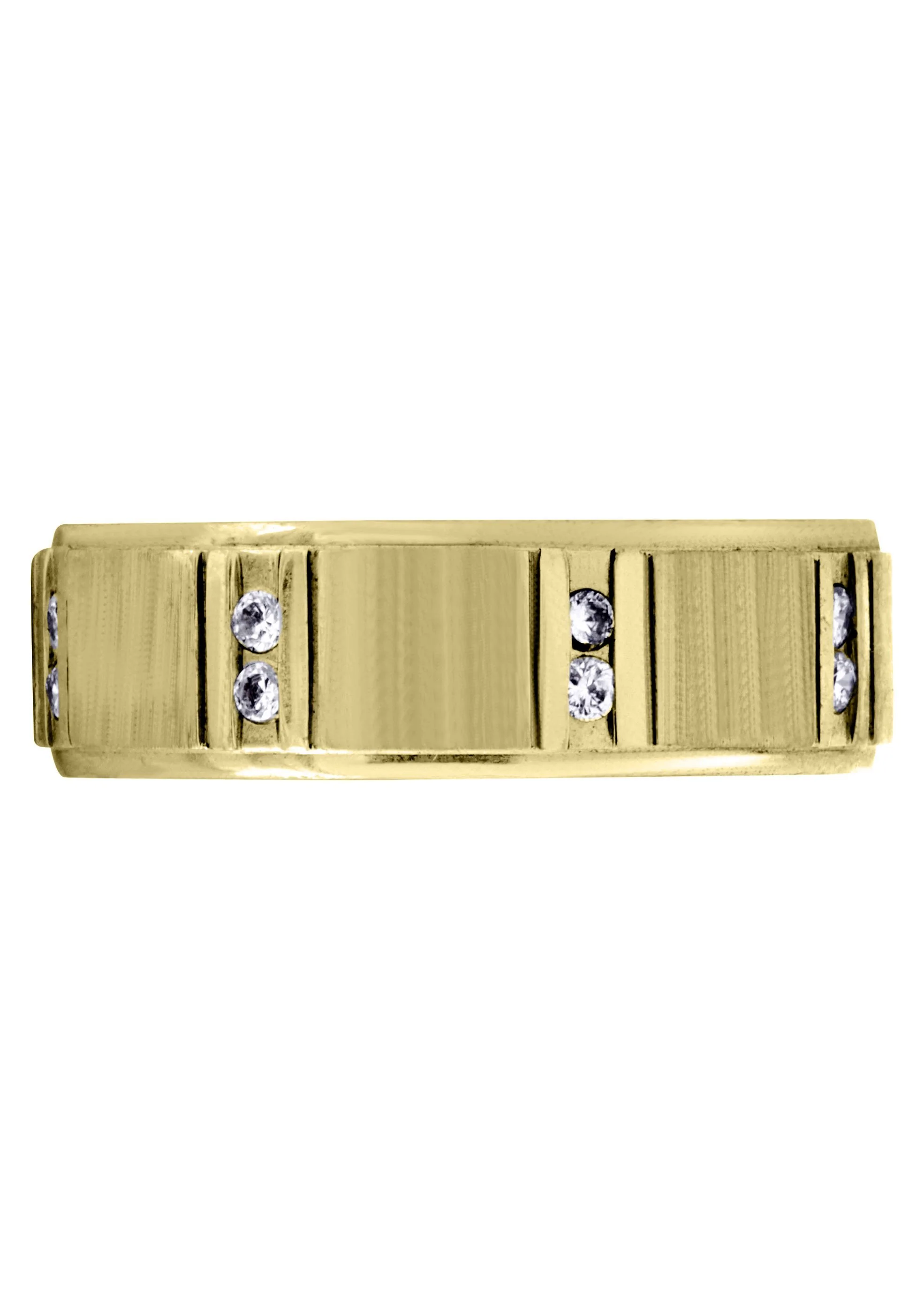 Yellow Gold Diamond Mens Wedding Band | 0.32 Carats | Cross Satin Finish (Corey) - Image 2