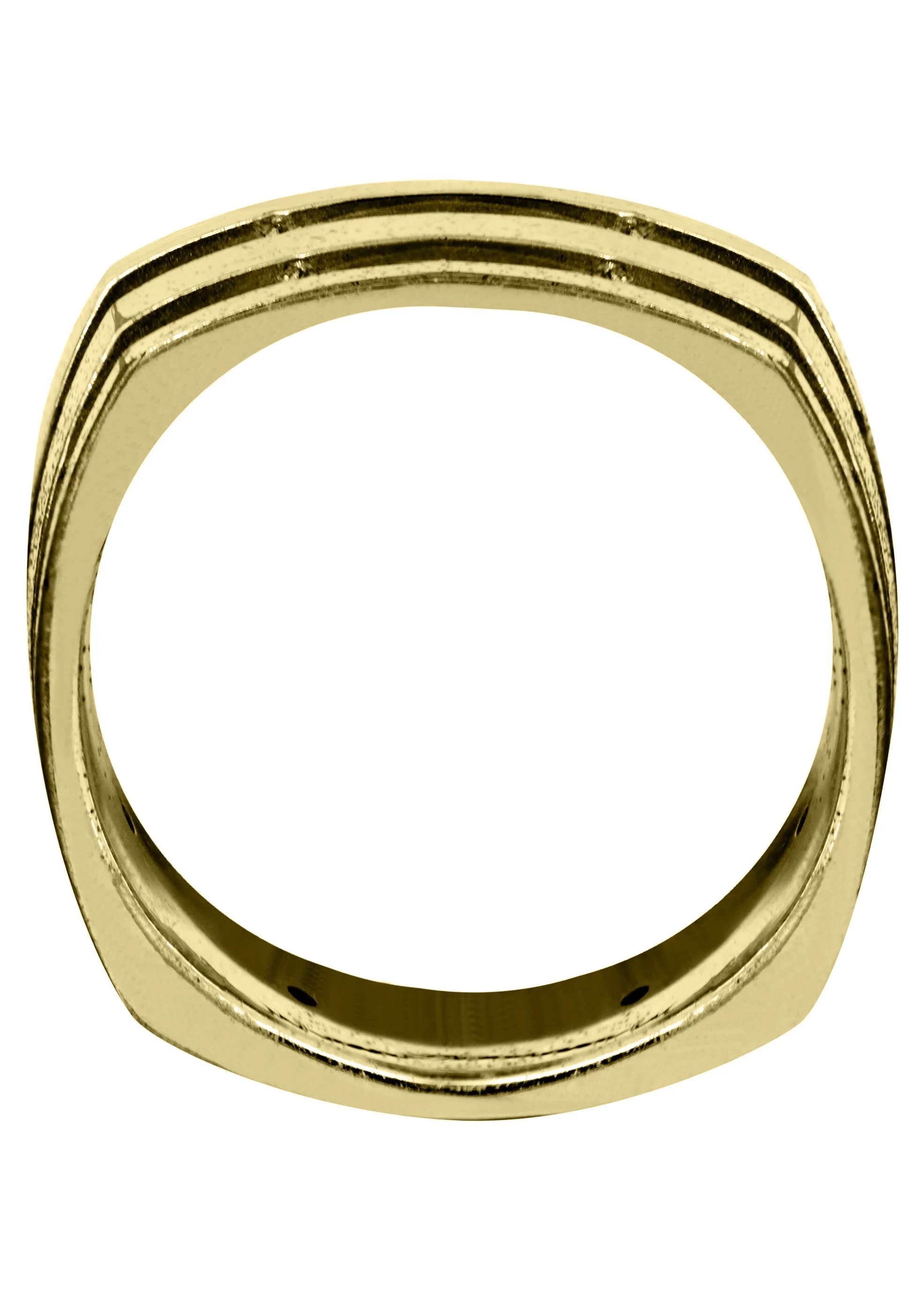 Yellow Gold Diamond Mens Wedding Band | 0.32 Carats | Sand Blast / High Polish Finish (Dalton) - Image 3