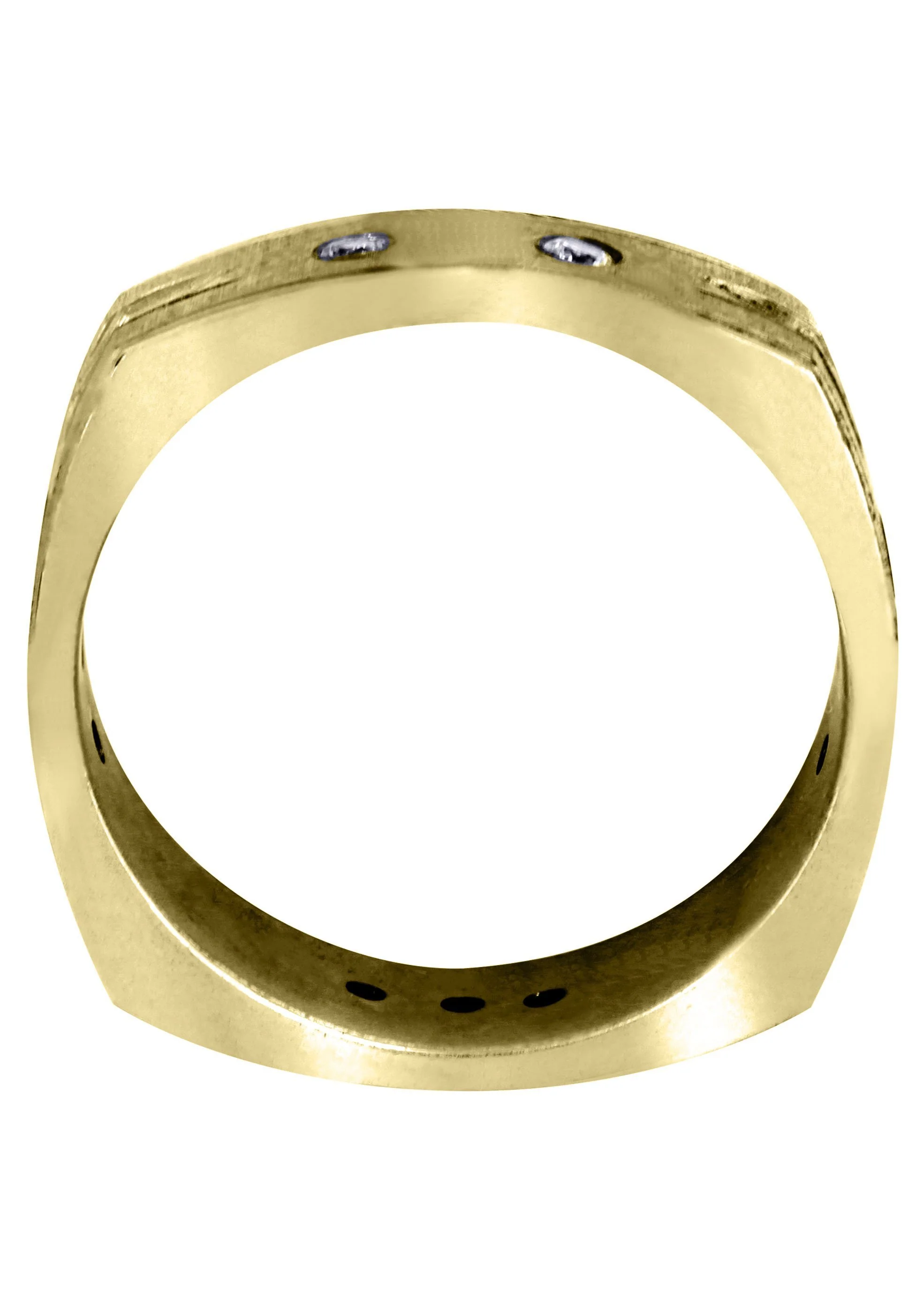 Yellow Gold Diamond Mens Wedding Band | 0.36 Carats | Cross Satin Finish (Tyson) - Image 3