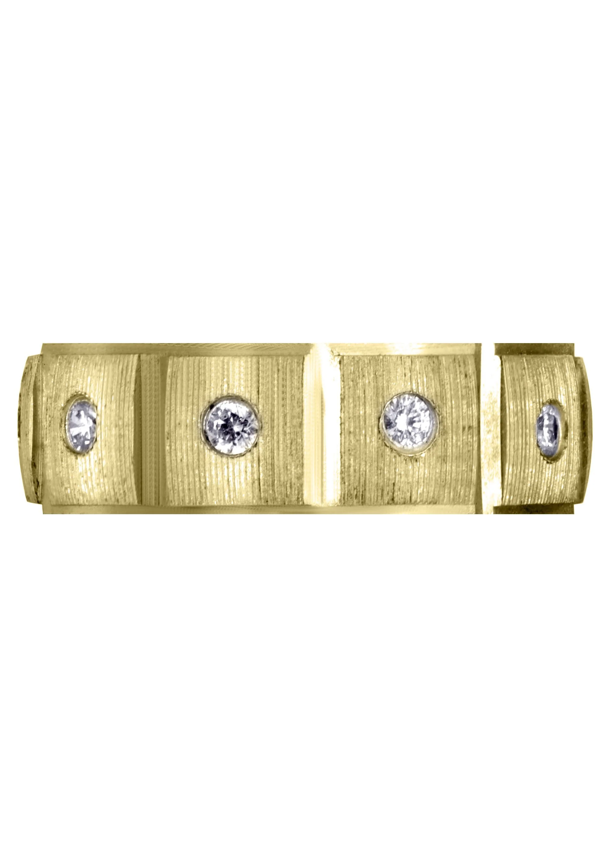 Yellow Gold Diamond Mens Wedding Band | 0.5 Carats | Diamond Cut Finish (Ronan) - Image 2